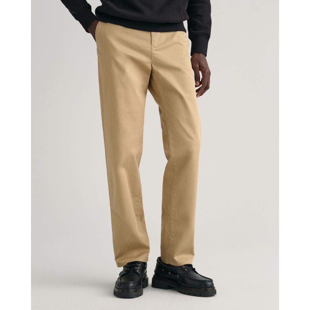 Pantaloni Chino GANT Regular Twill, Uomo, Modello 1505222, Chiusura A Gancio, Cotone Di Alta Qualità