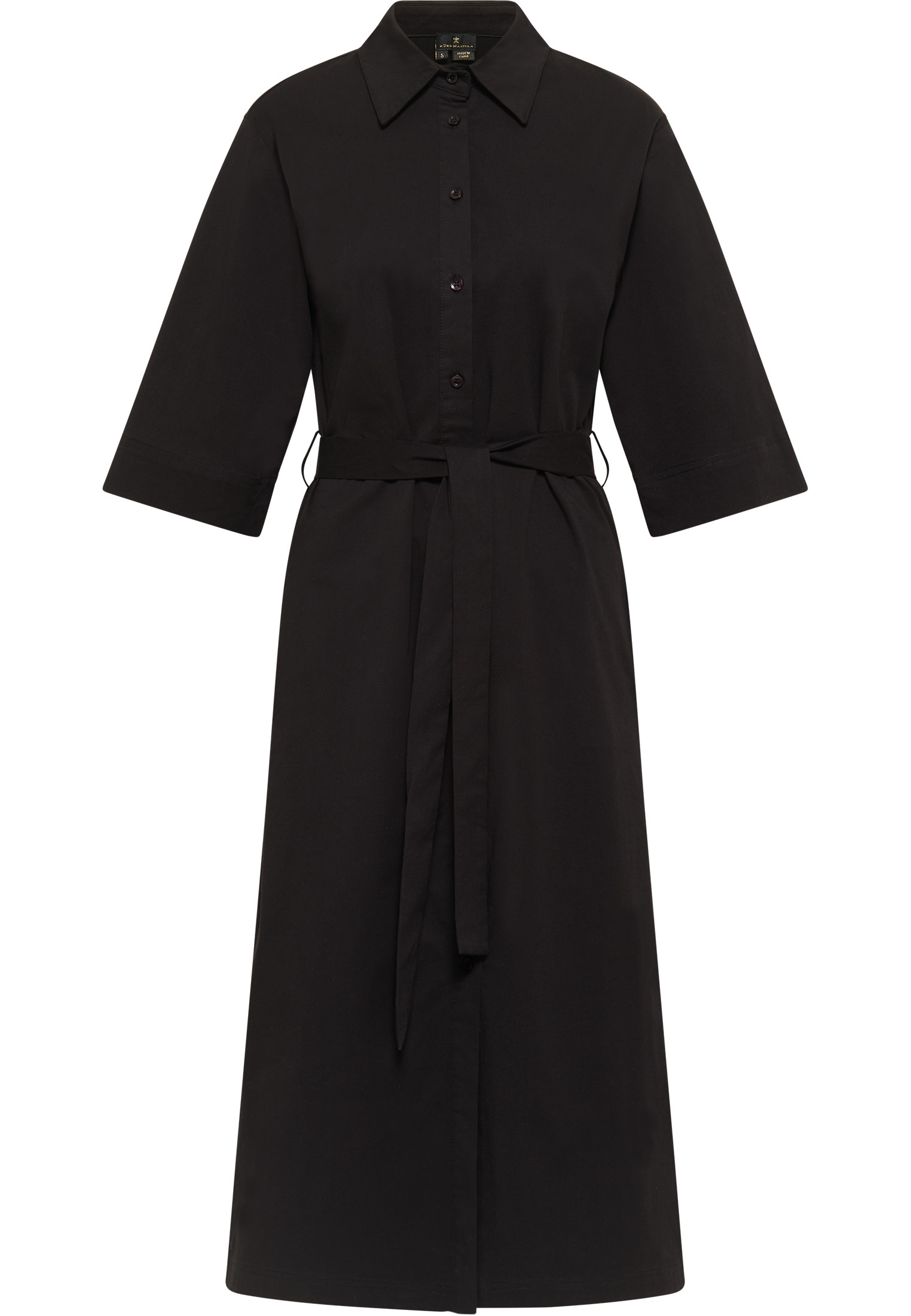 Dreimaster Overhemd blouse jurk Dames zwart