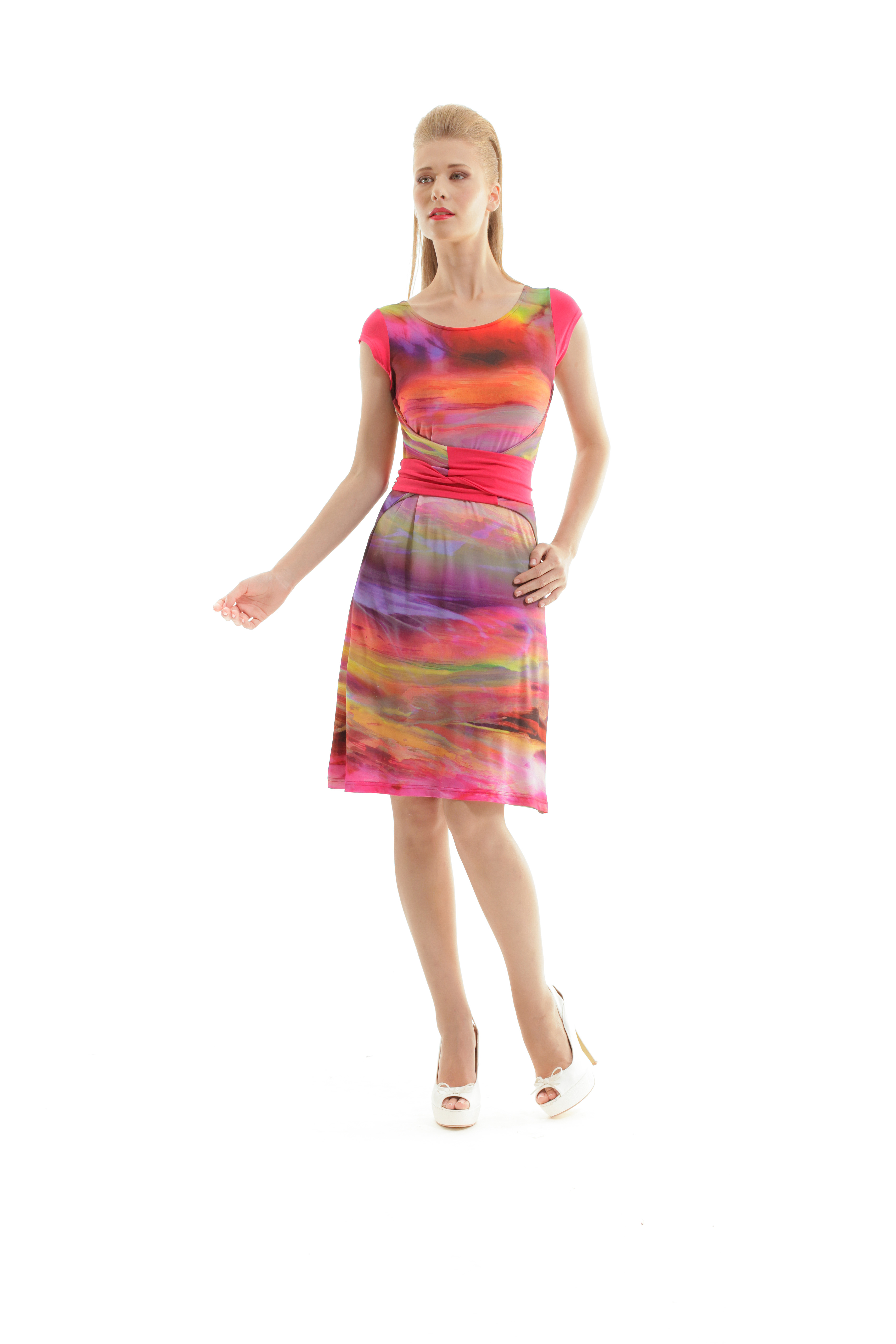 Thumbnail - Print-Krawattenkleid mit Taille