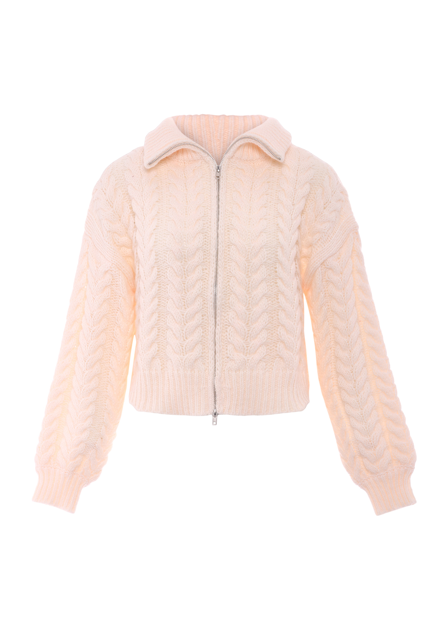 Thumbnail - Mymo Strickjacke Damen Wollweiß
