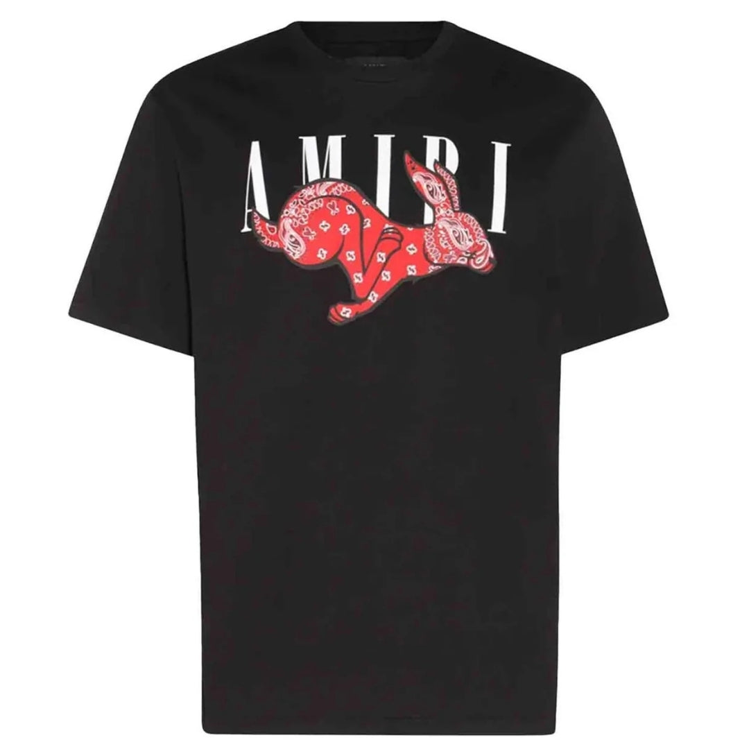 Thumbnail - Amiri Cny Rabbit Logo Schwarzes T-Shirt