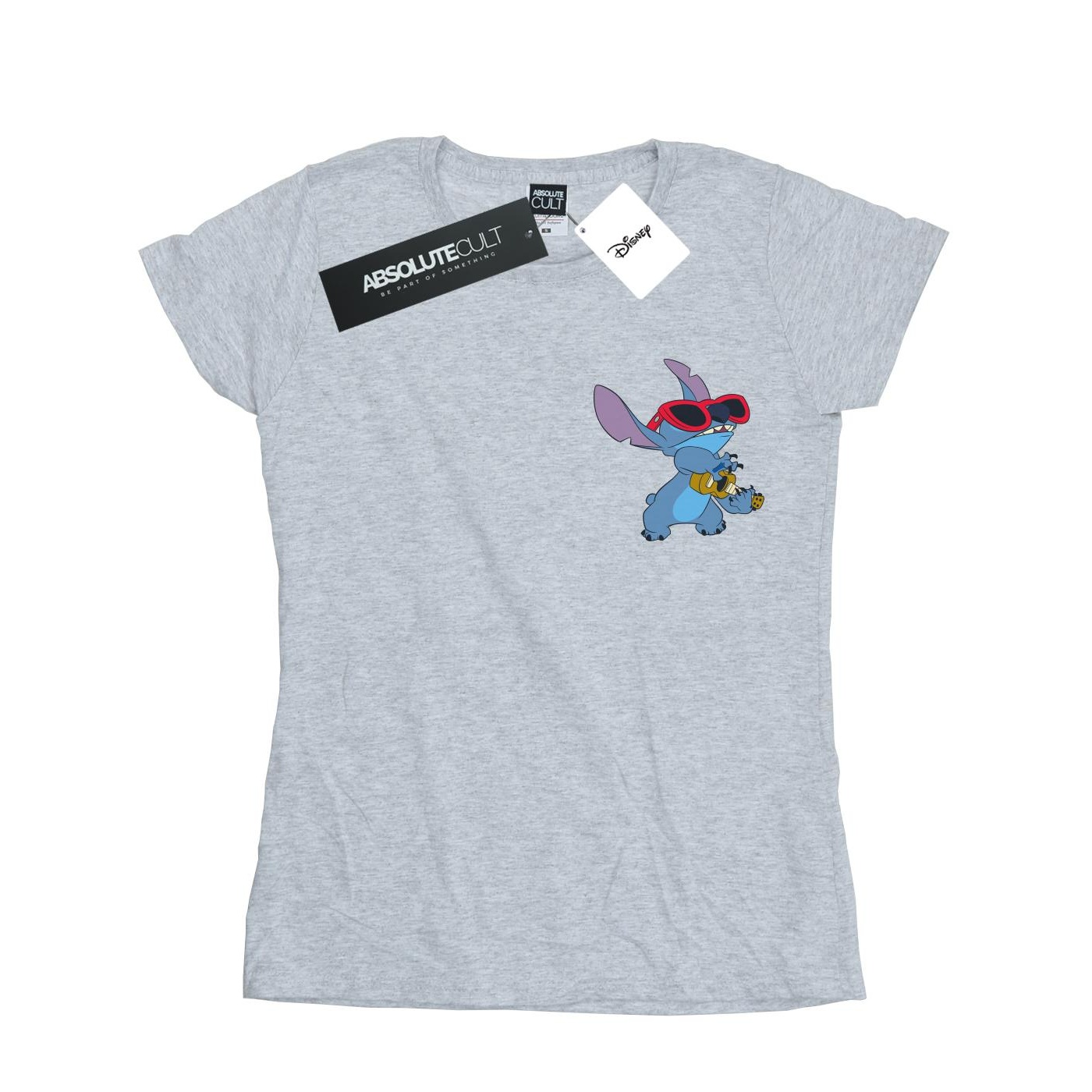 Thumbnail - Disney - "Lilo And Stitch Guitar" T-Shirt für Damen (Grau)
