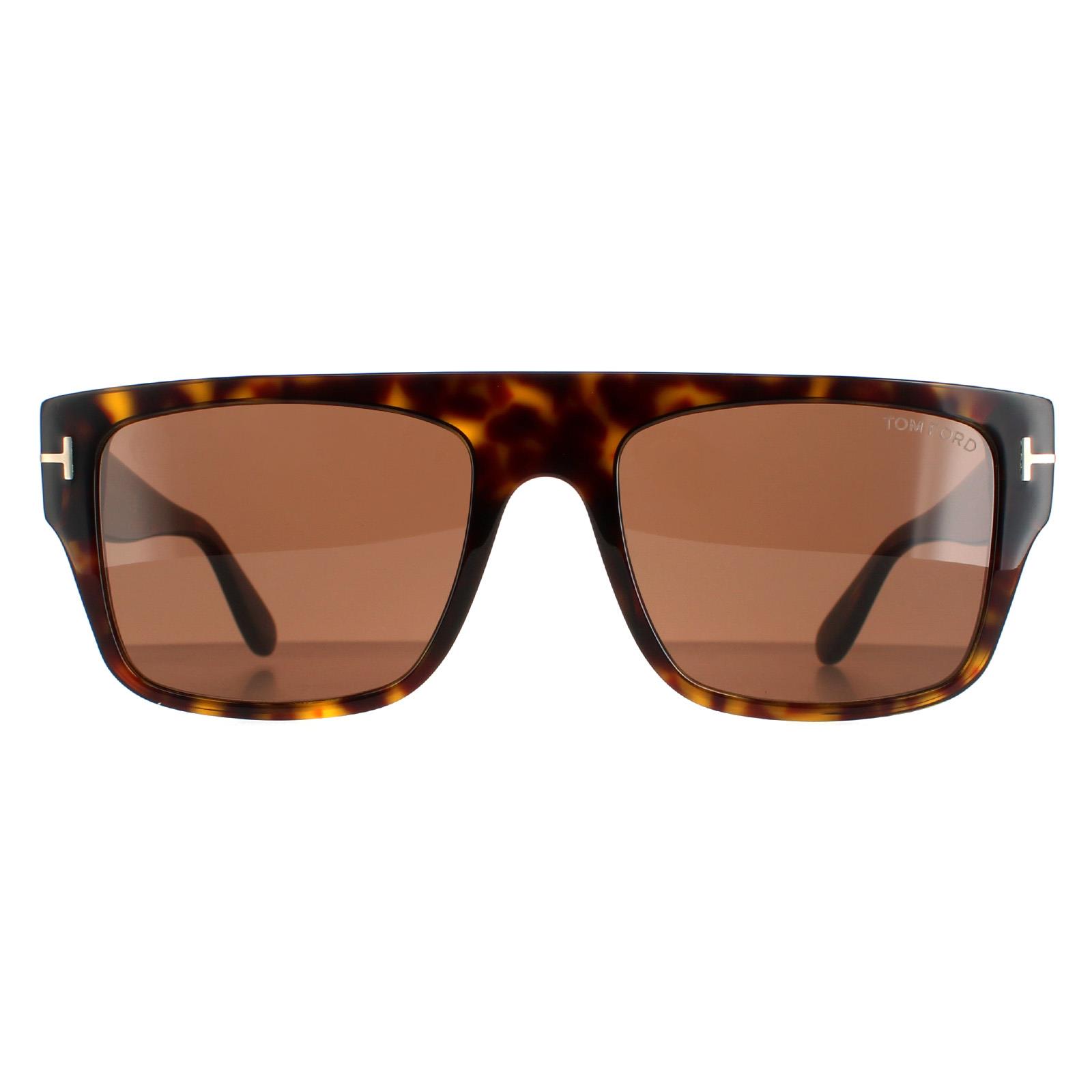 Thumbnail - Lunettes de soleil Tom Ford Dunning FT0907 52E Havana Shiny Brown