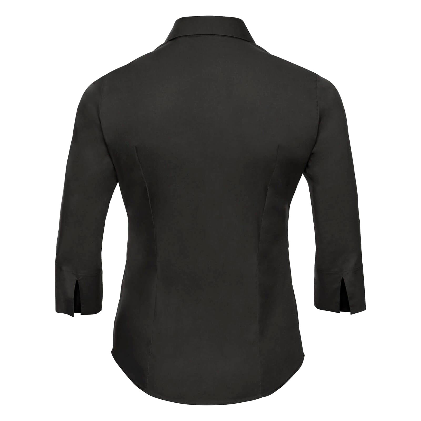 Russell Athletic Russell Collection Ladies/Womens 3/4 Sleeve Easy Care Fitted Shirt (Black) skjortor & blusar dam – bild 2