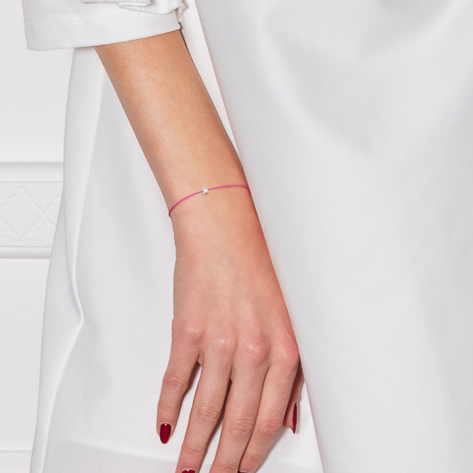 Diadema Armband Rosa nylon äkta diamant dam – bild 2