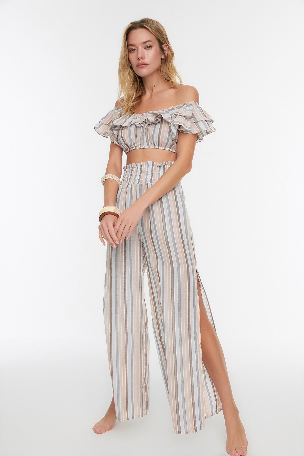 Dam Off-Shoulder Strapless Tvådelad Set