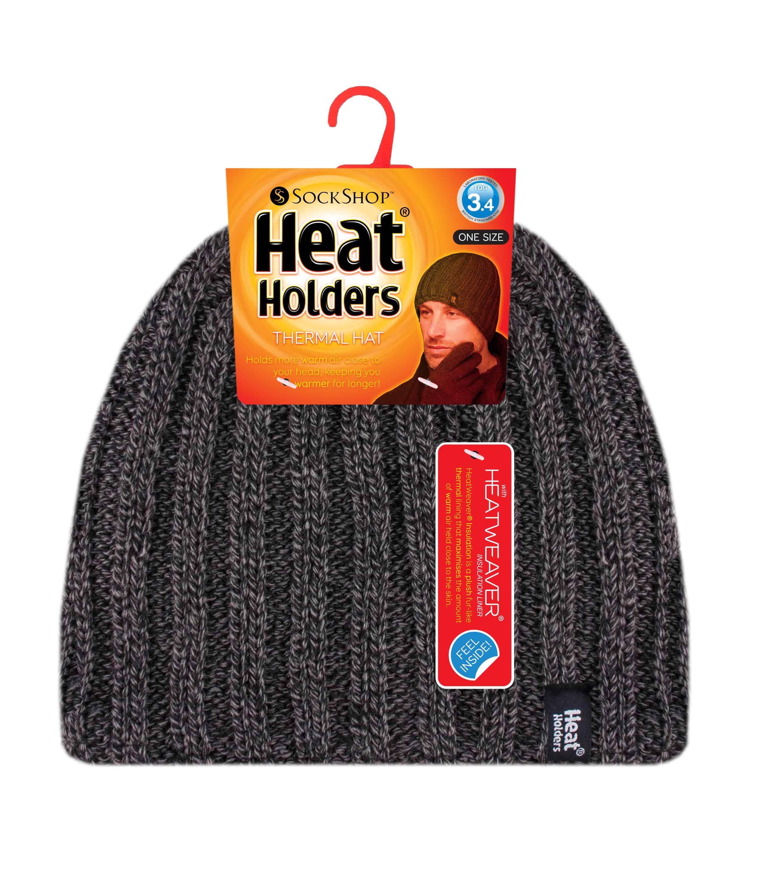 Heat Holders Fleecefodrad ribbad vintermössa för herrar – bild 2