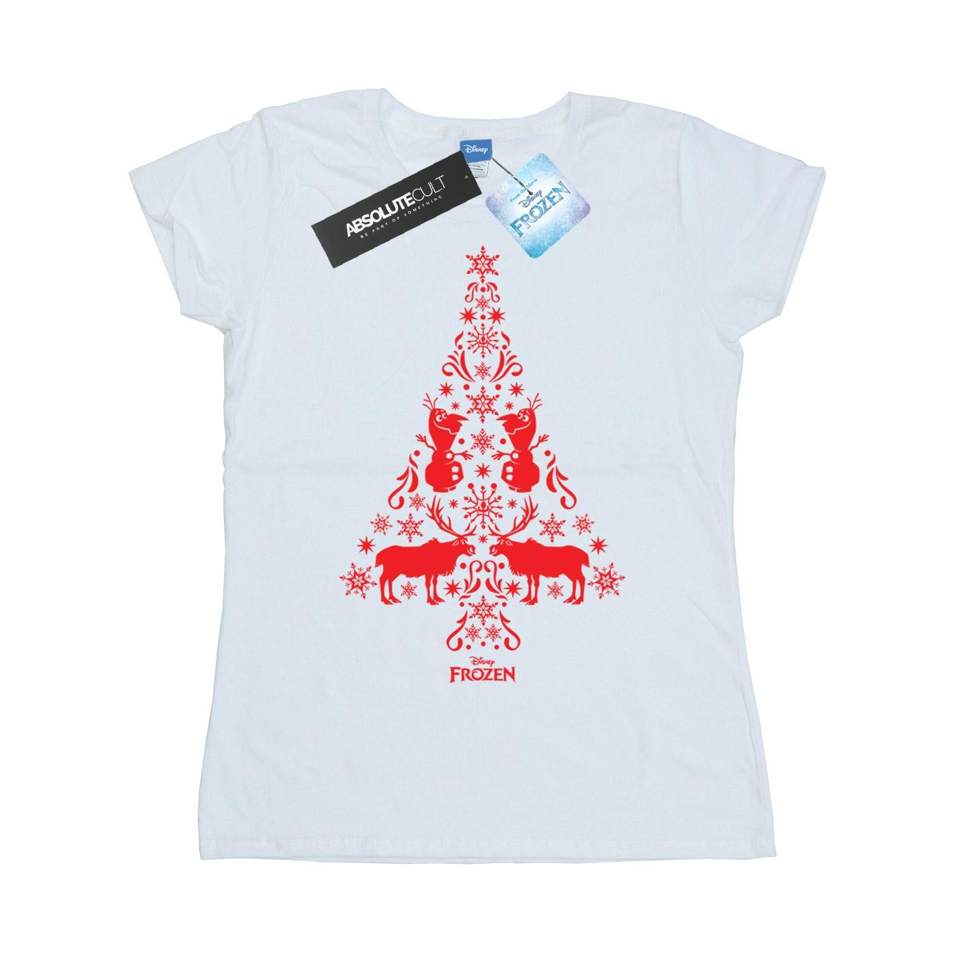 Thumbnail - Disney - "Frozen Christmas Tree" T-Shirt für Damen (Weiß)