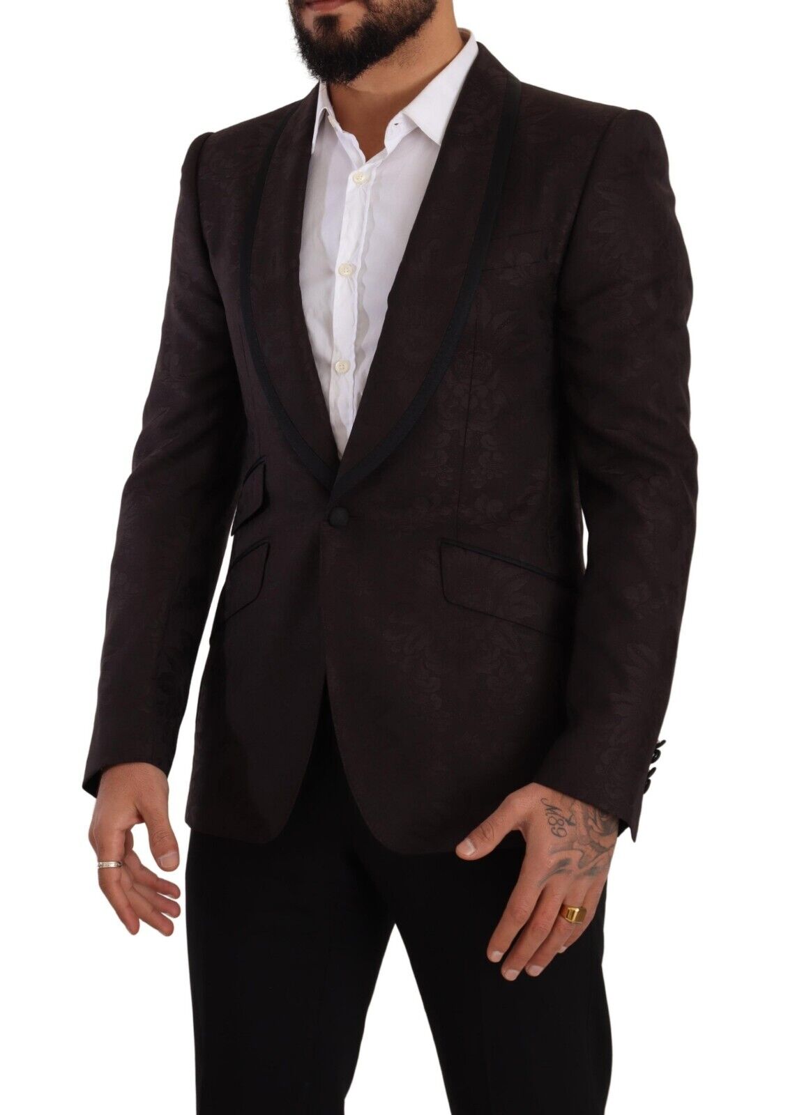 Dolce&Gabbana Herrar Lila Jacquard Enkelknäppt SICILIA Blazer – bild 2