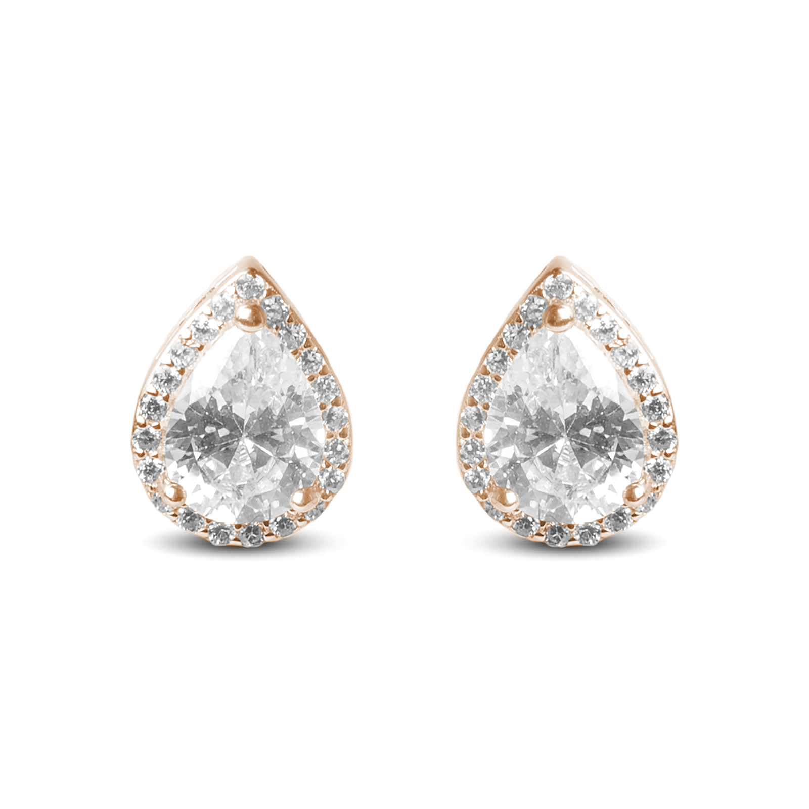Luxenter Ohrringe, Theli aus 925er Sterlingsilber und glänzender Zirkonia mit 18K Roségold plattiert