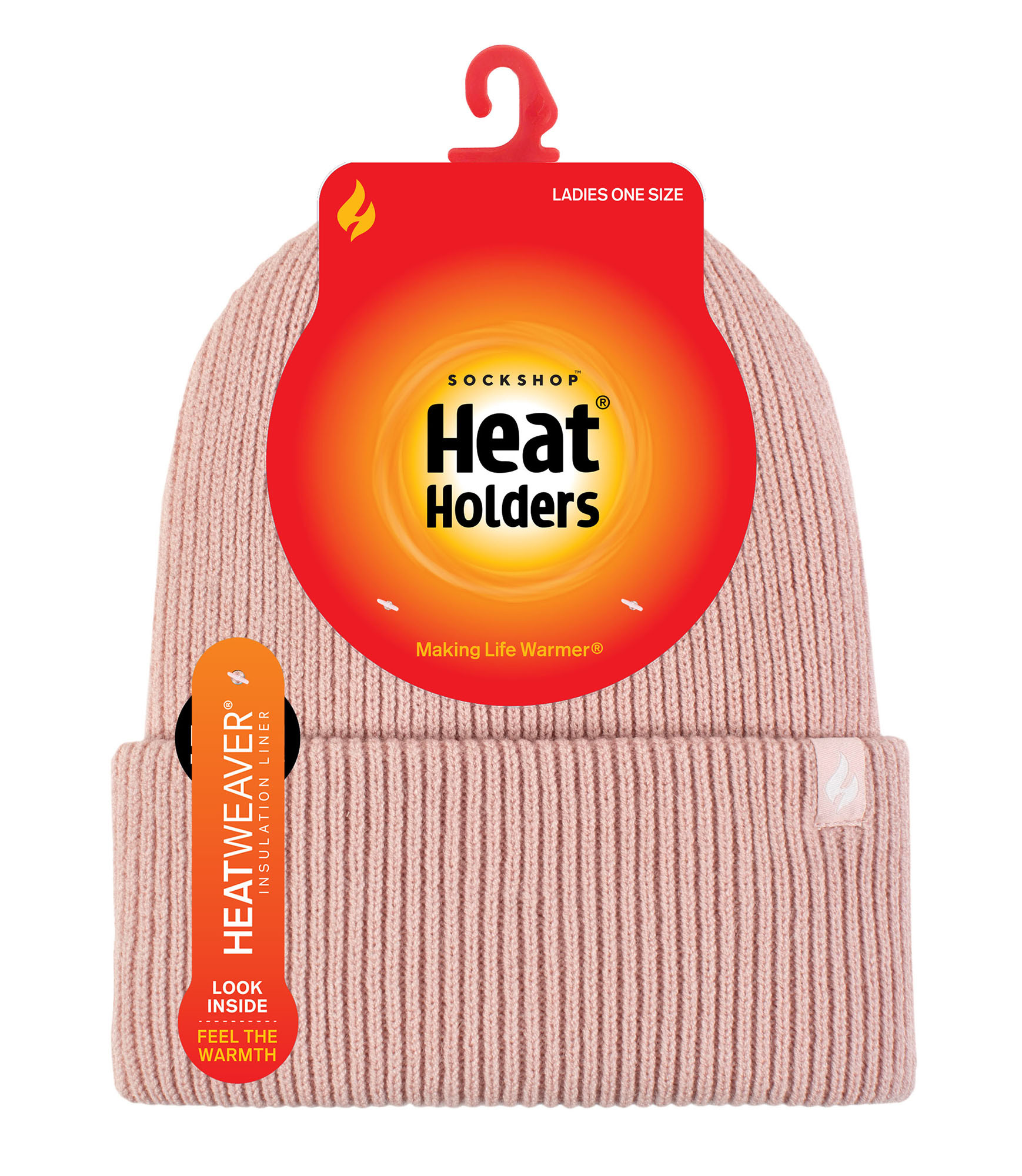 Heat Holders Fleece fodrad ribbad turnovermössa för damer värmehållare termomössa för vintern Dusky – bild 2