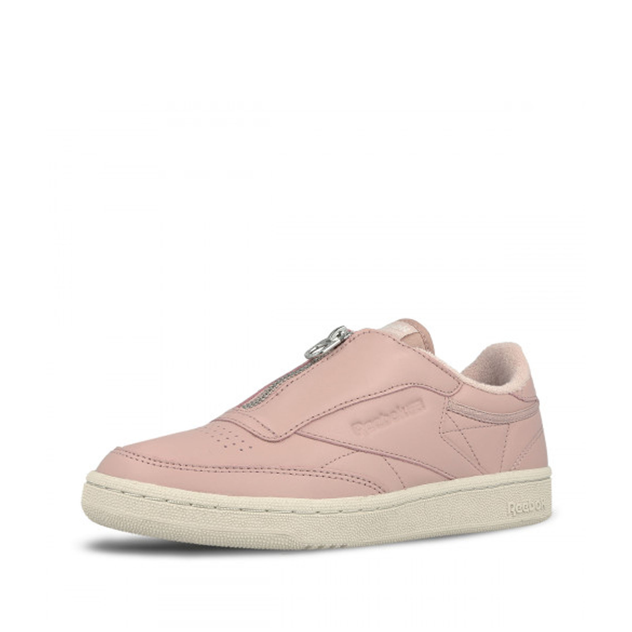 Reebok Club C38 Zip Slip-On Pink Smooth Leather Damskor Träningsskor BS6606 – bild 2