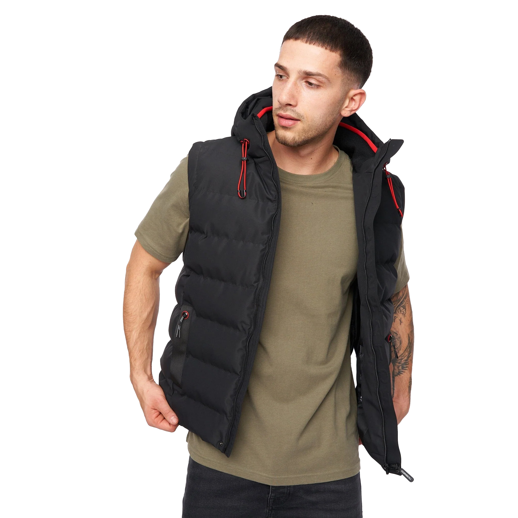 Crosshatch Mens Kampleys Präglad Gilet (Svart) västar herr – bild 2
