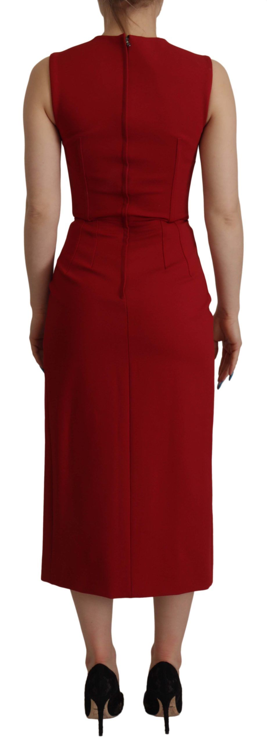 Sweetheart Hals Bodycon Midi Klänning för Kvinnor 2