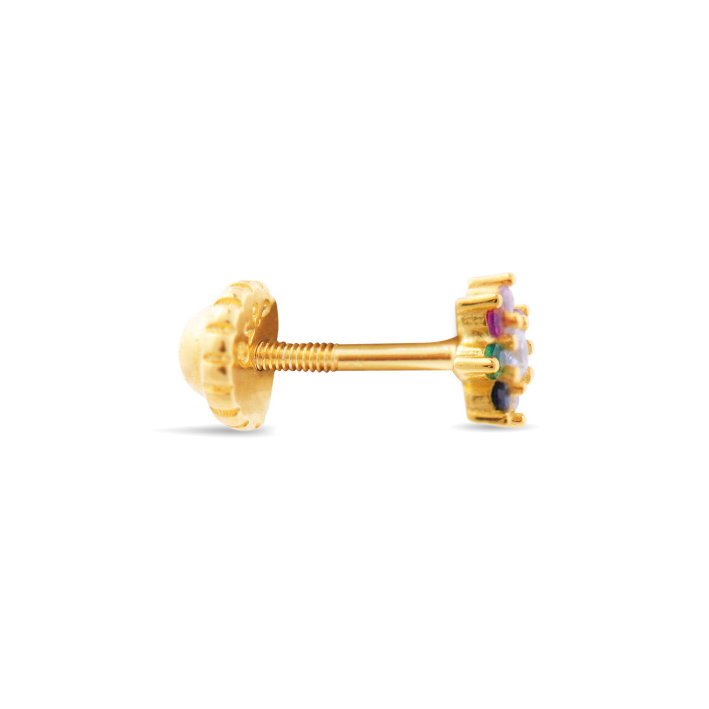 Luxenter Piercing Fanti Sterling Silver 925 och flerfärgad zirkonia med 18 karats gult guld örhängen dam – bild 2