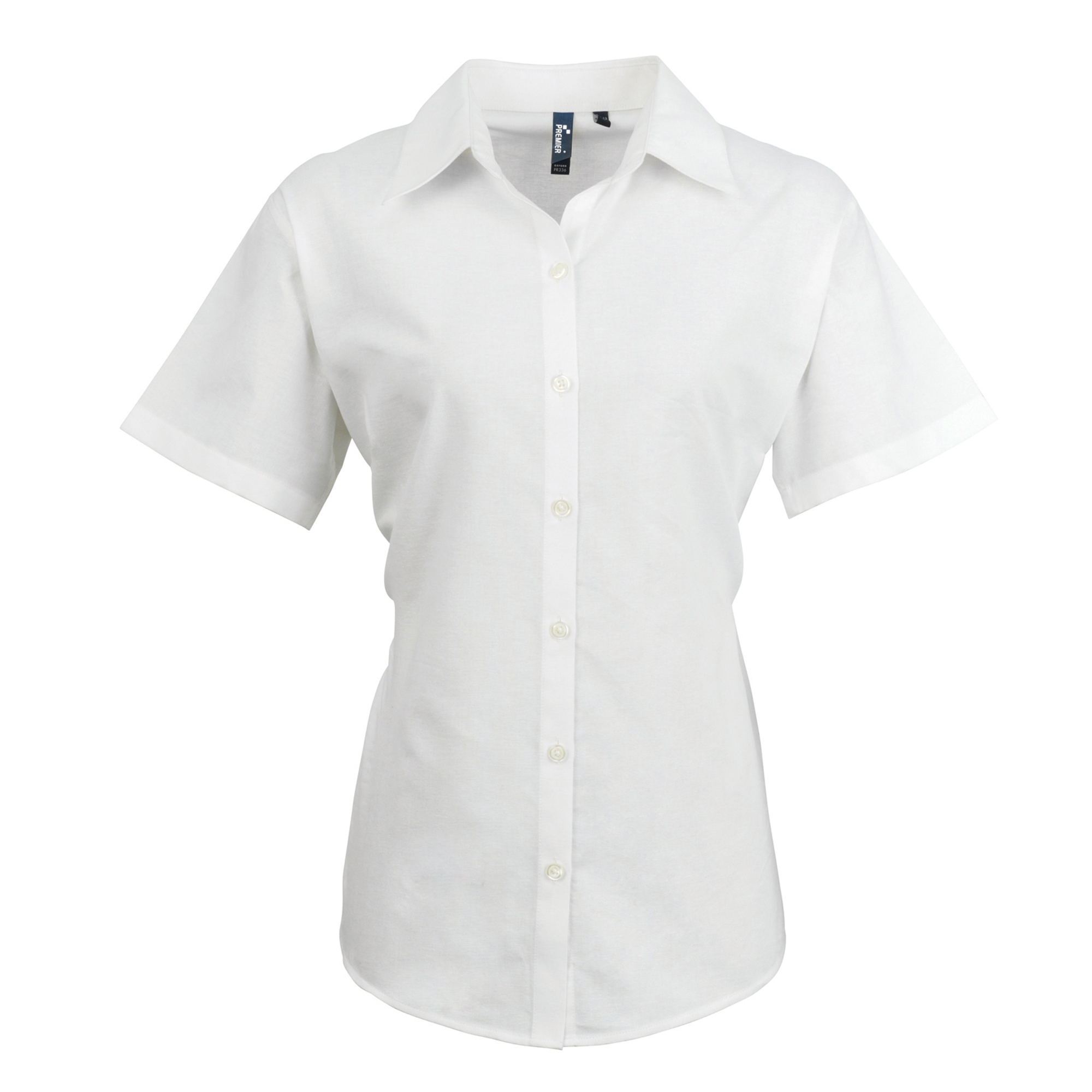 Thumbnail - Premier Damen Oxford-Bluse / Bluse / Arbeitshemd, kurzärmlig (Weiß)