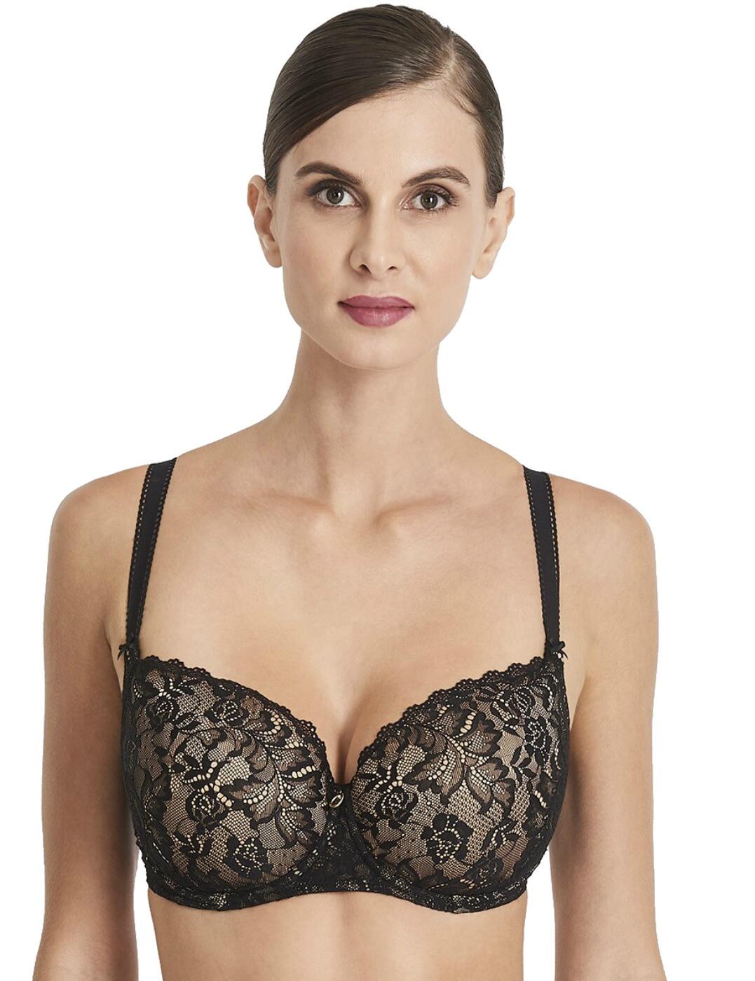Aubade Womens Rosessence Comfort Half Cup Bra – Black – Size 36A