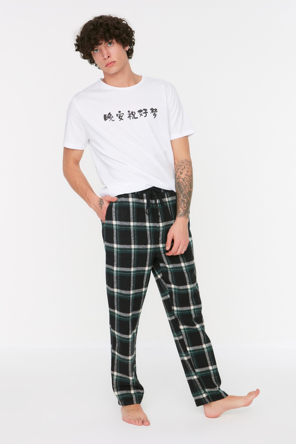 Herrar Avslappnade Pyjamasbyxor
