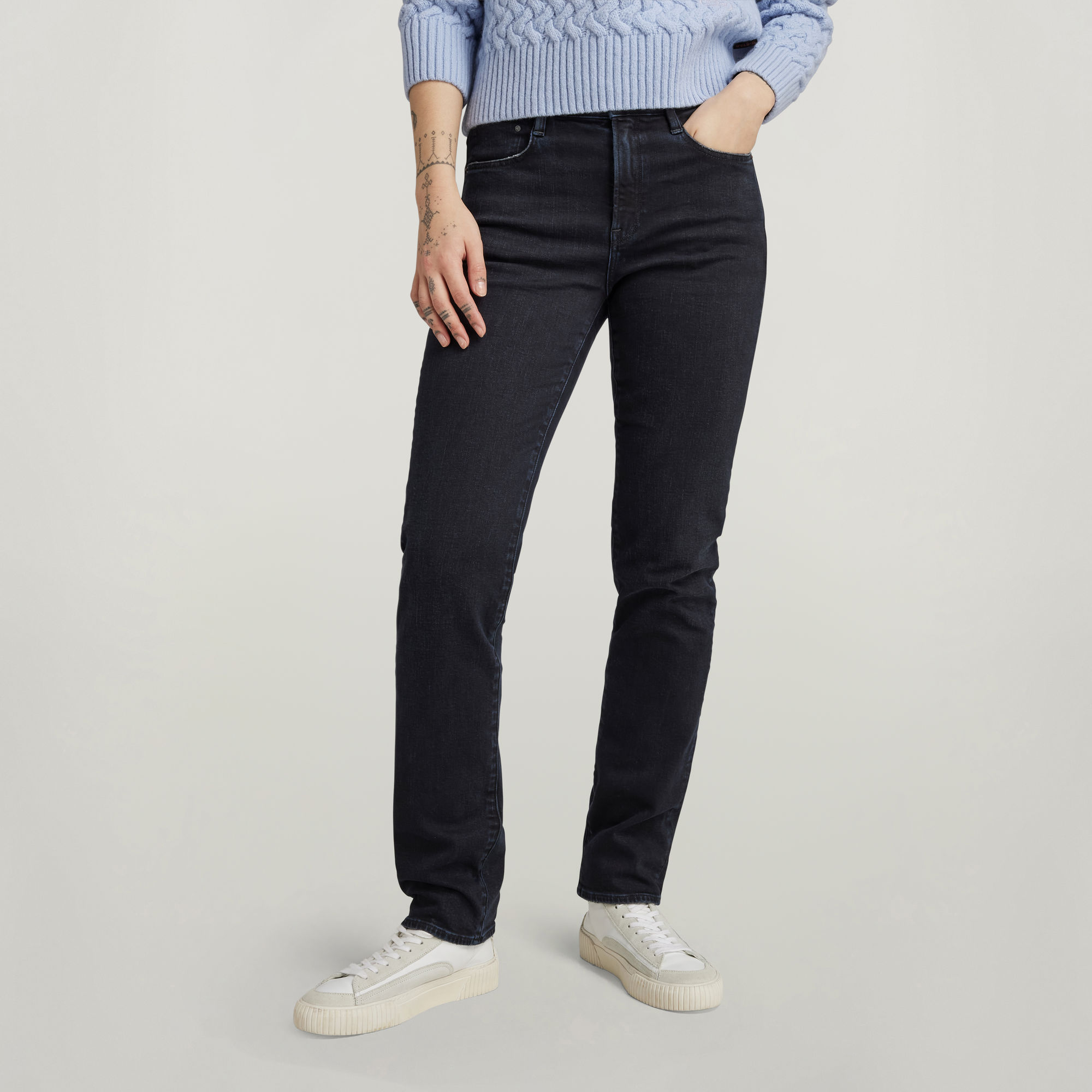 G Star Raw Womens G-Star RAW Ace 2.0 Slim Straight Jeans - Navy - Size 25W/32L