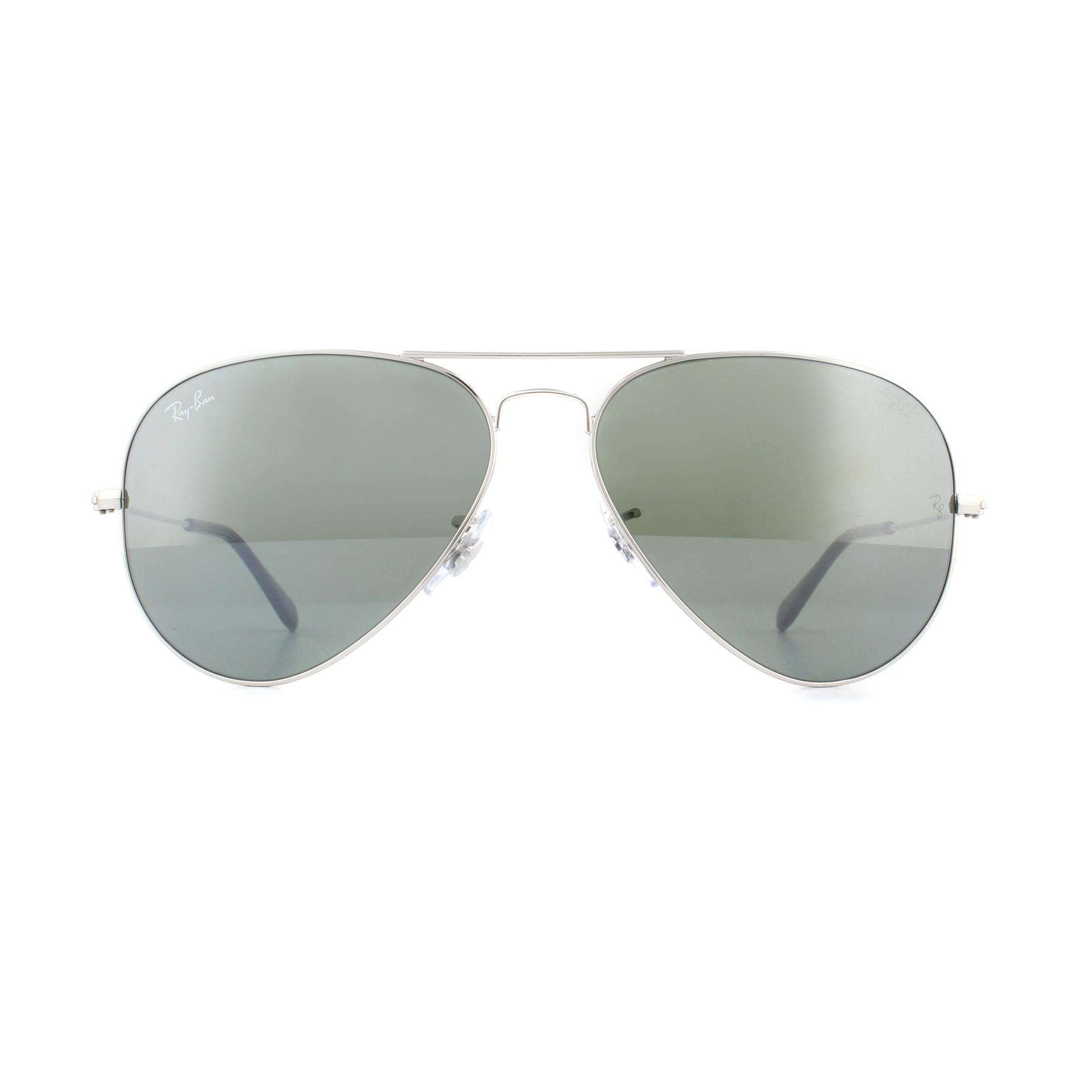 Ray-Ban Womens Sunglasses Aviator 3025 W3277 Silver Grey Mirror Metal – One Size
