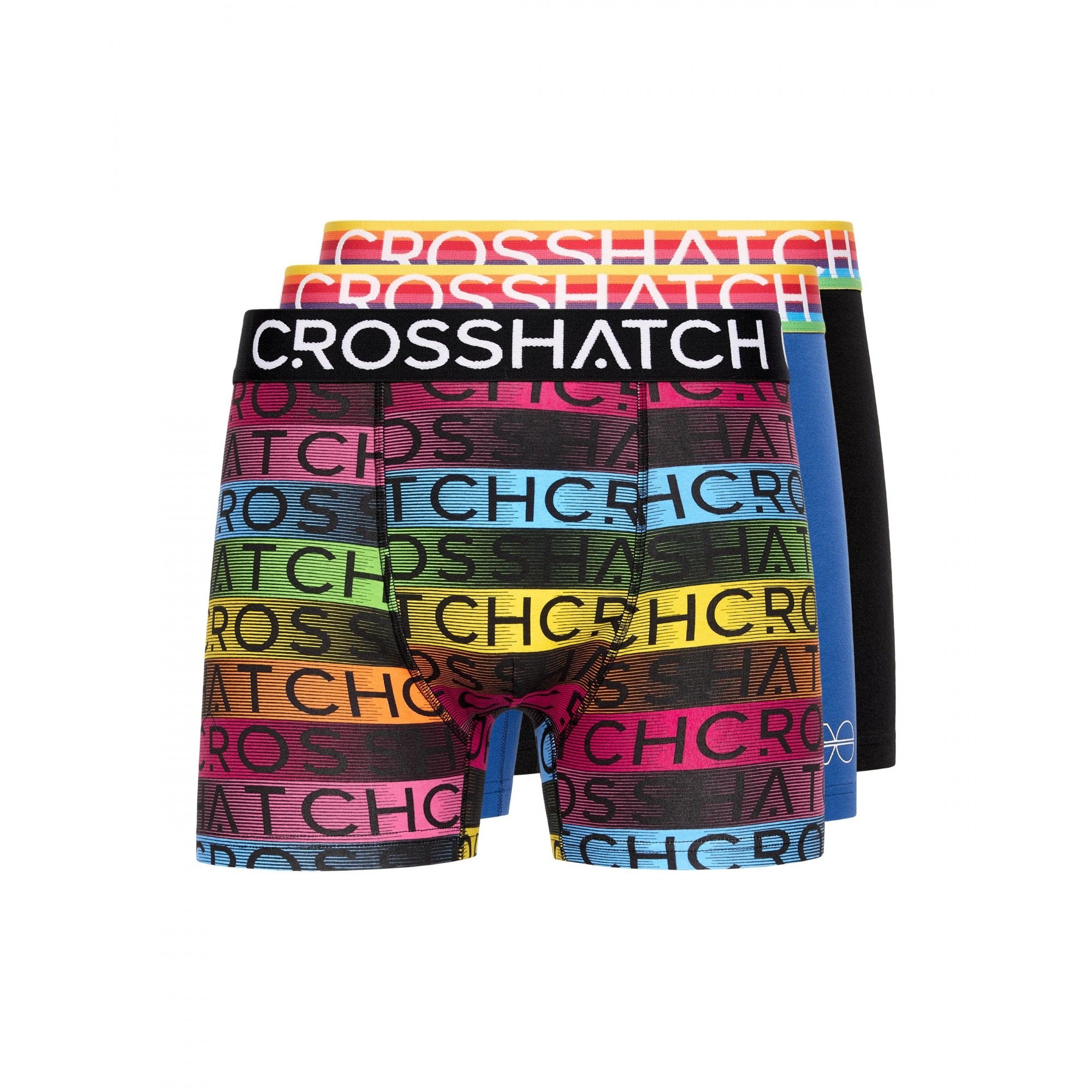 Thumbnail - Crosshatch - "Rainbow Mix" Boxershorts für Herren(3er-Pack) (Schwarz)
