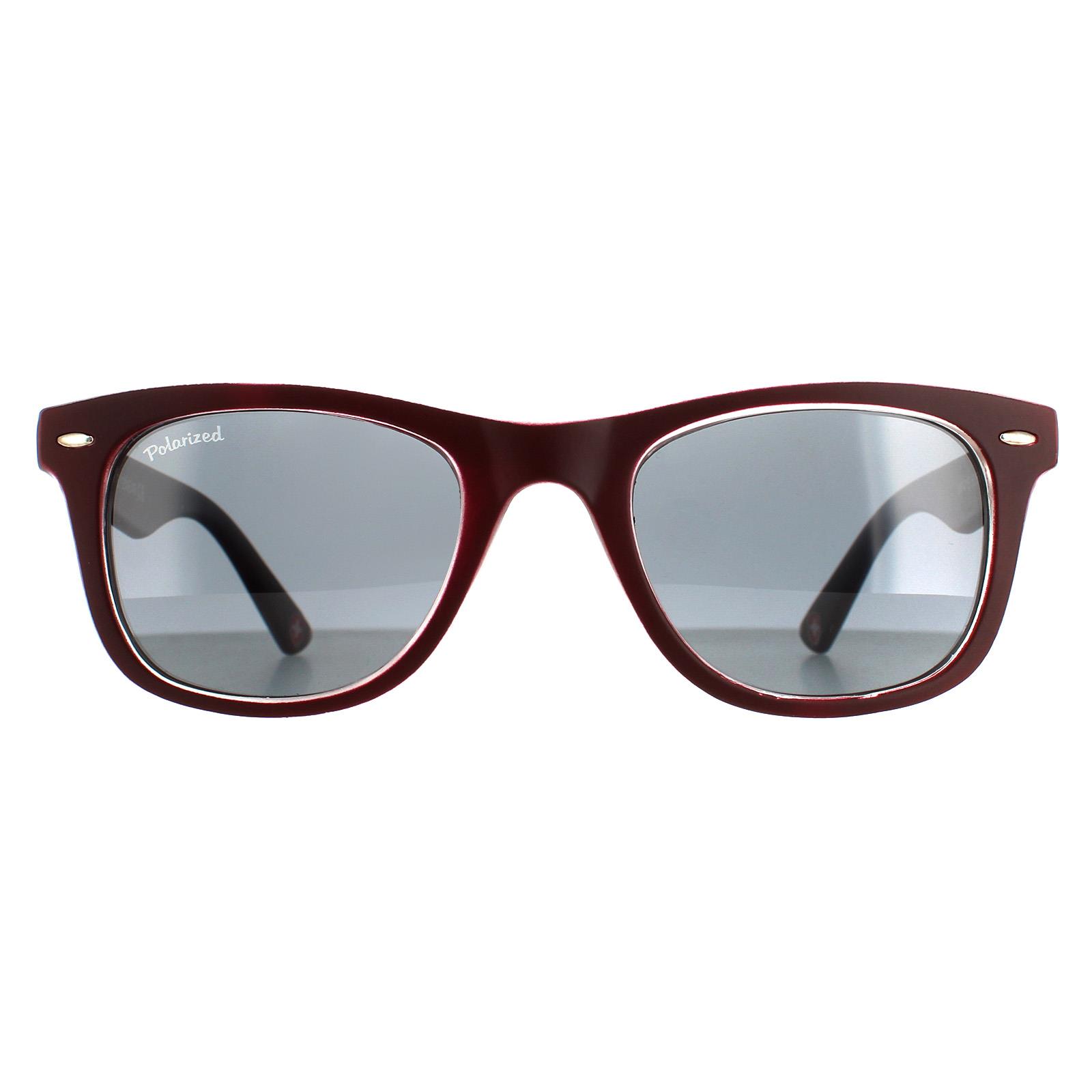 Thumbnail - Montana Square Unisex Burgund Rubbertouch Grau Polarisiert MP41 Sonnenbrille
