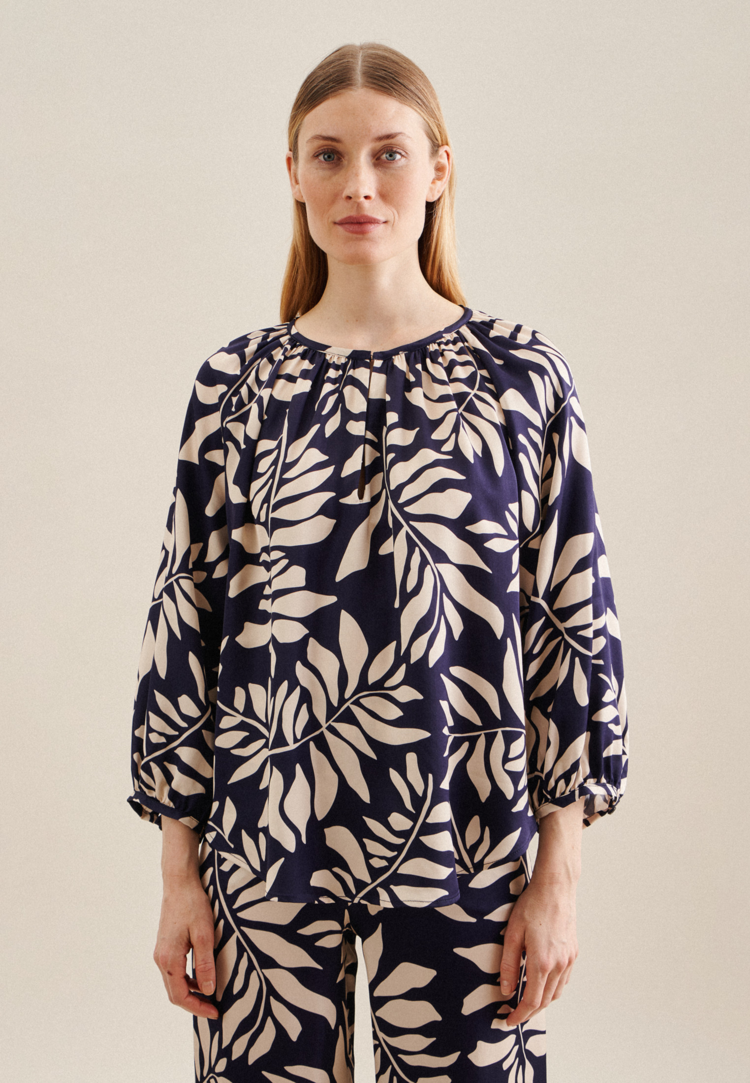 Thumbnail - Shirtbluse Damen Dunkelblau