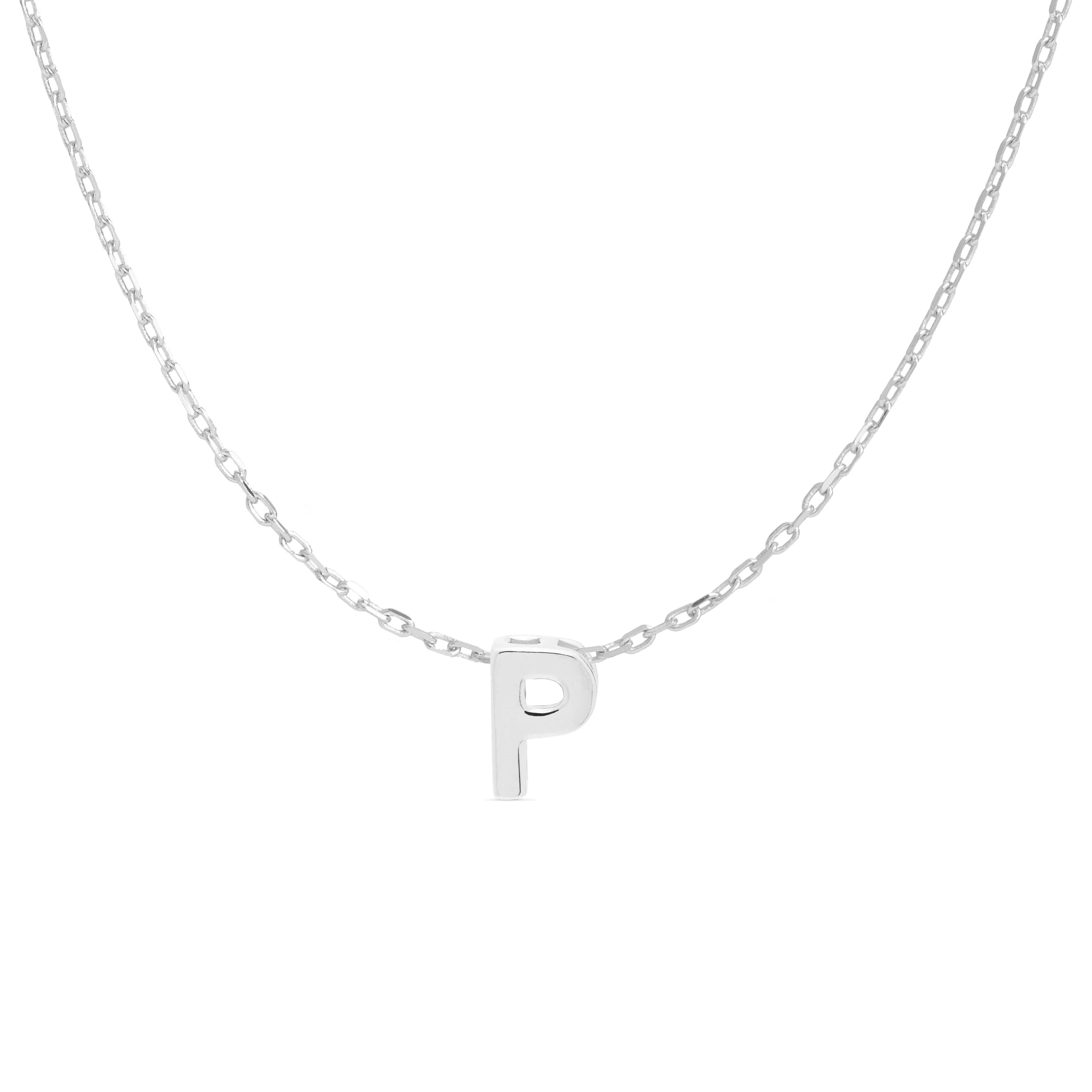 Sterling Silver 925 rodiumpläterat halsband Alfabet