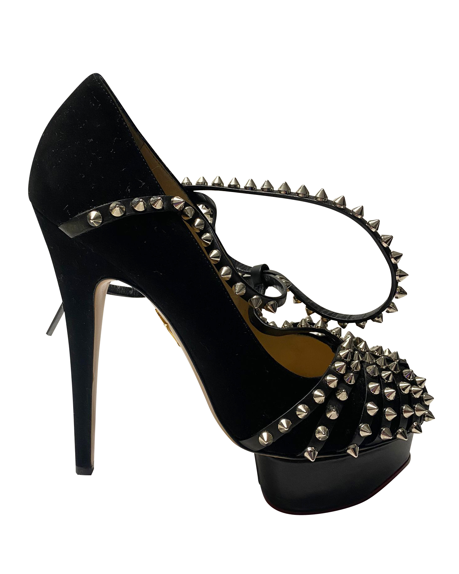 Angry Portia Nitar Plattform Pumps i Svart Mocka