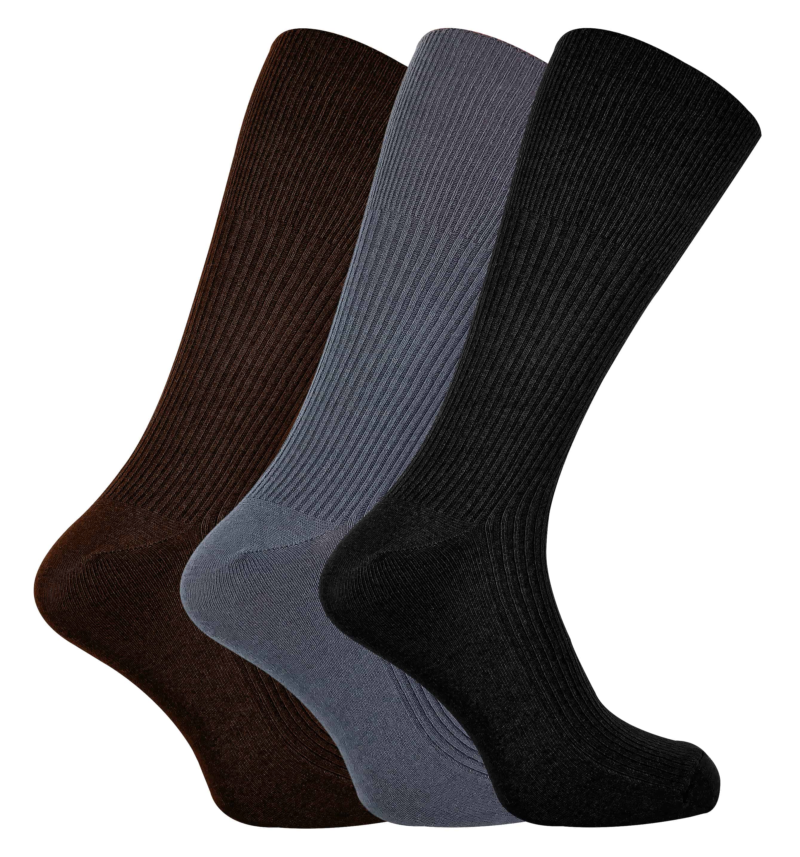 Thumbnail - 3 Paar Herren gerippt nicht elastisch lose Top Kaschmir-Mischung Kleid Socken