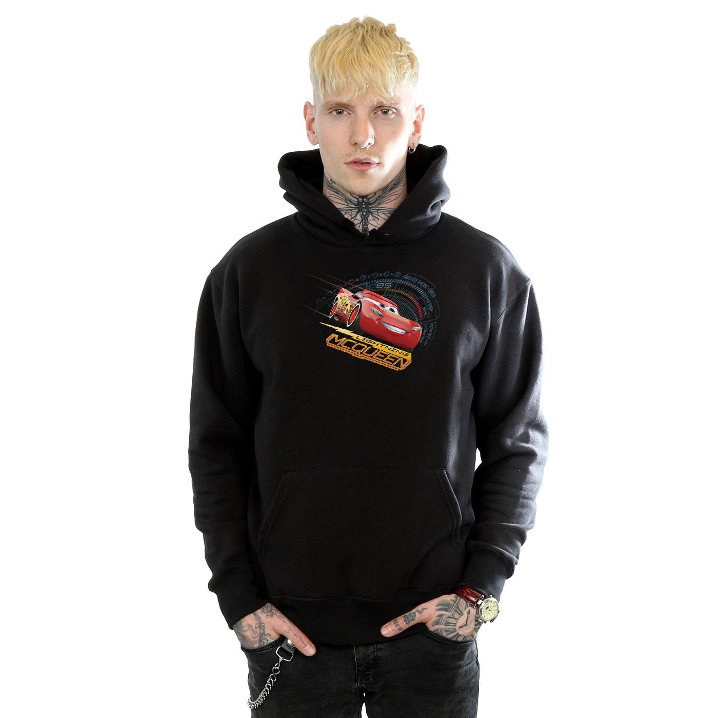 Disney Mens Cars Lightning McQueen Hoodie (Black) herr – bild 2
