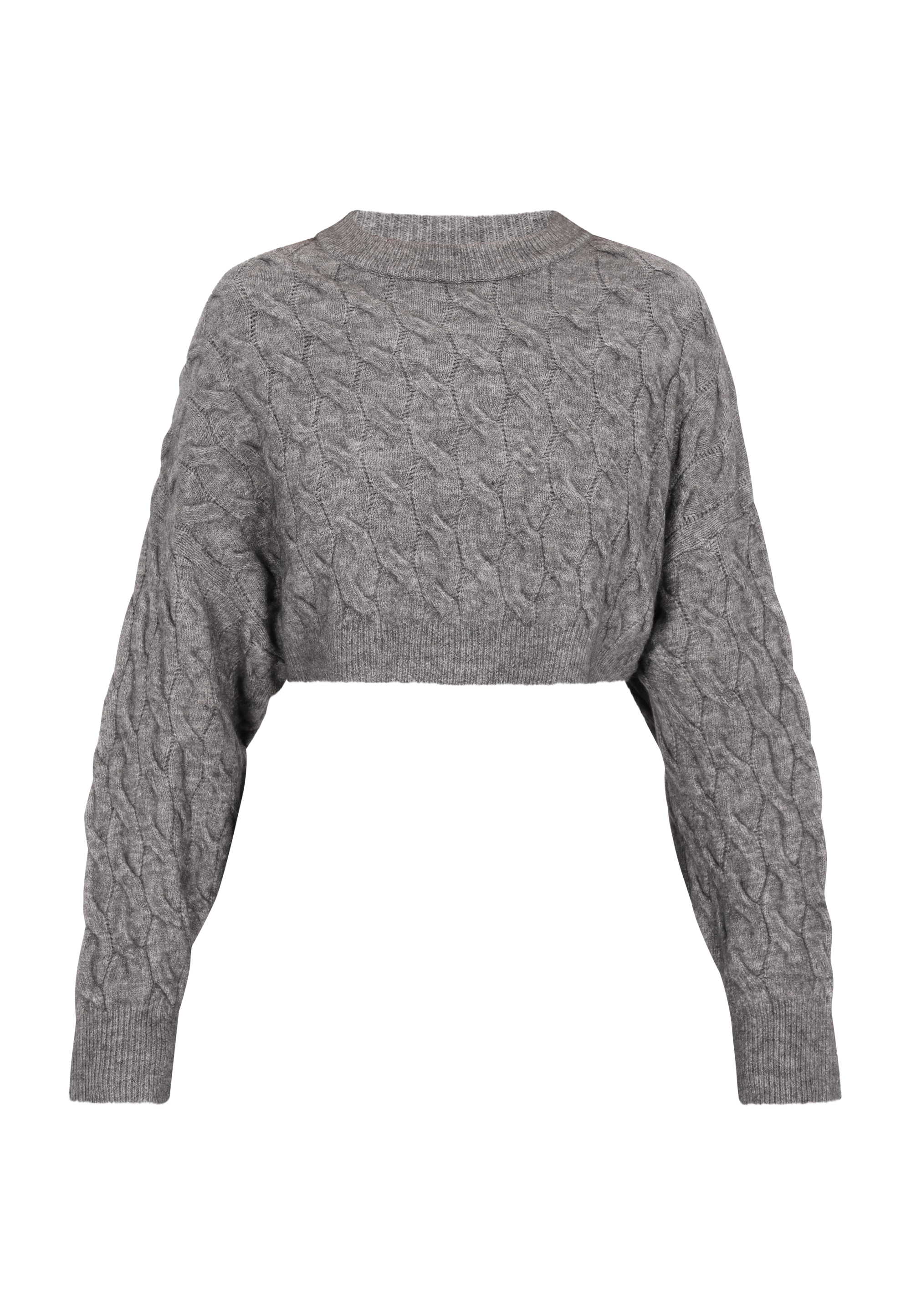 Thumbnail - Dreimaster Pullover Damen Grau Melange