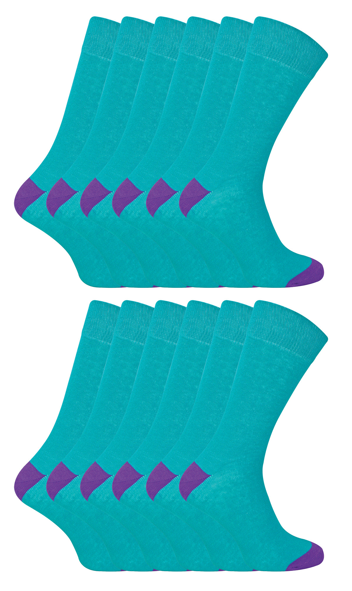 Thumbnail - 12er Multipack Herren schwarze Baumwollsocken | Sock Snob | Atmungsaktive Crew-Socken mit gepolstertem Fersen- und Zehen...