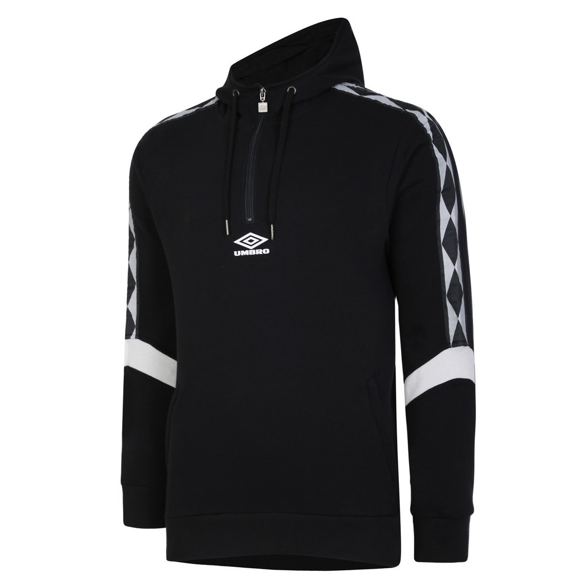 Umbro Herren Diamond Half Zip Hoodie (Schwarz/Lunar Rock)