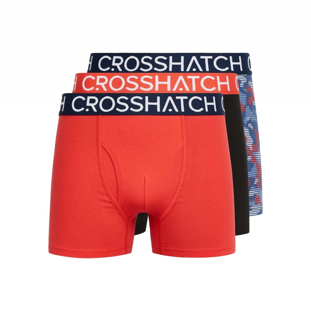 Thumbnail - Crosshatch - "Payso" Boxershorts für Herren (3er-Pack) (Rot)