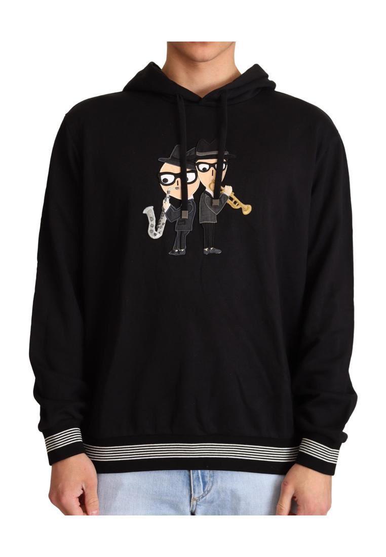 Dolce & Gabbana Mens Black Cotton Hooded #dgfamily Sweater material_cotton – Size IT 46 (Mens)