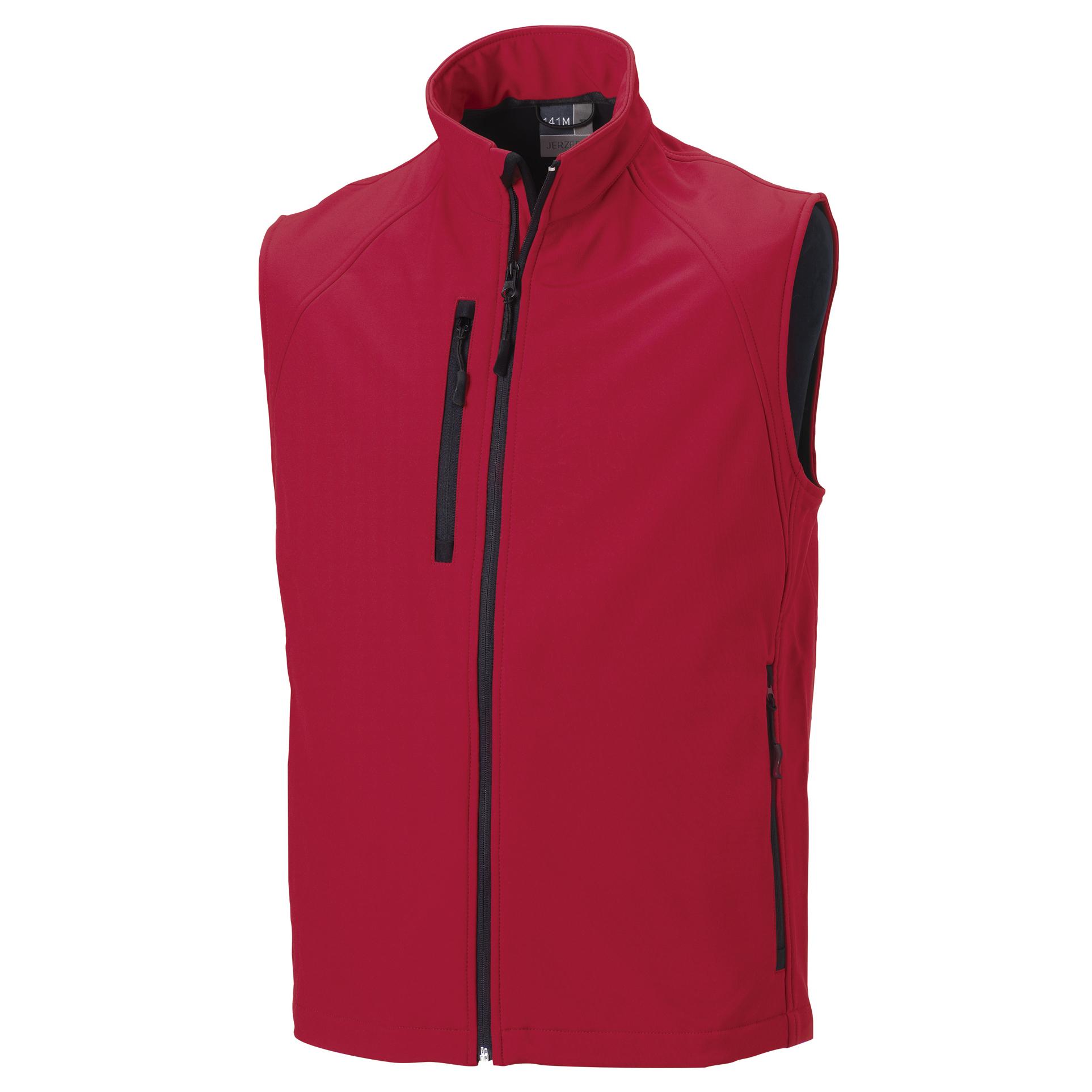 Russell Mens 3 Layer Soft Shell Gilet Jacket (Klassiskt röd)