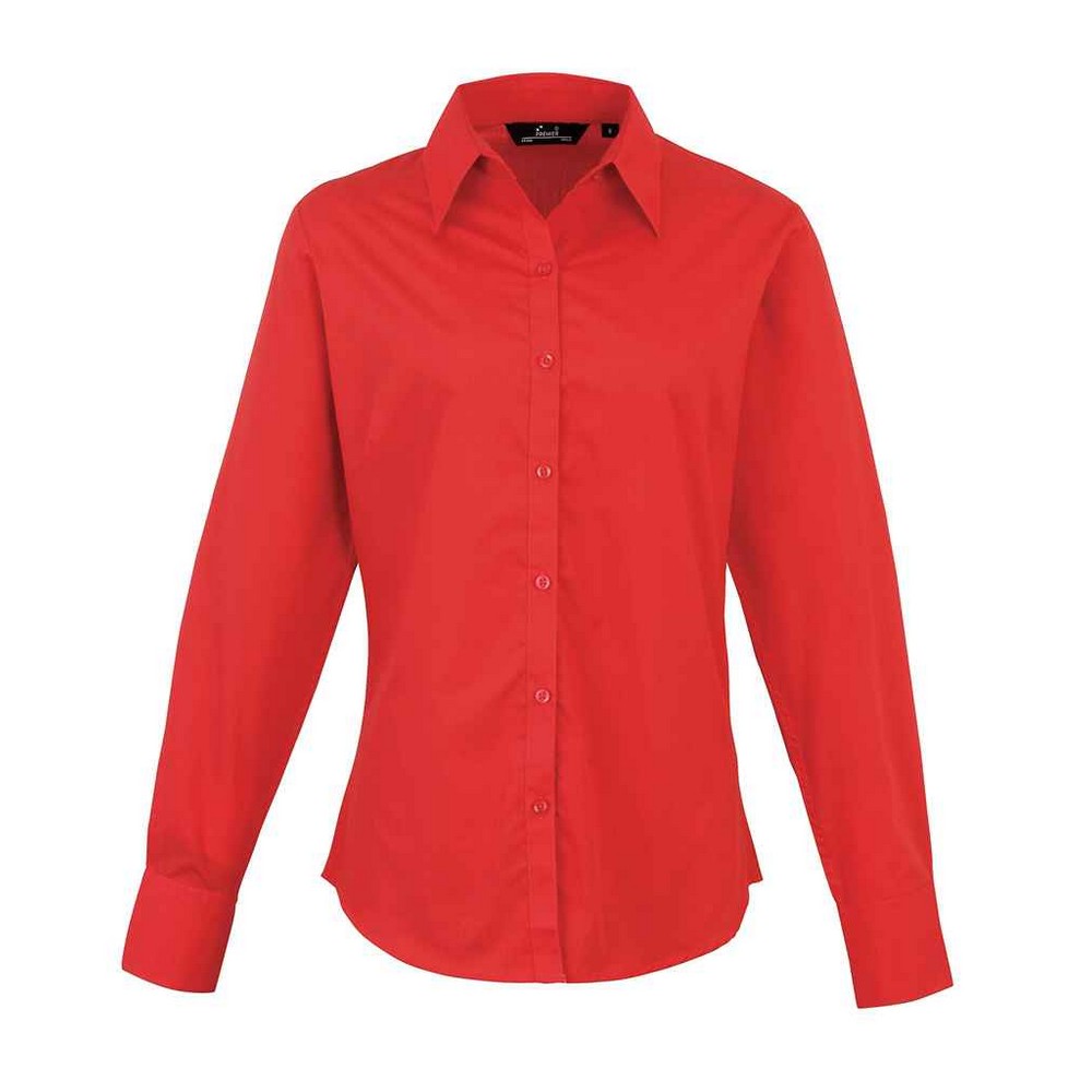 Premier Dames popeline blouse met lange mouwen