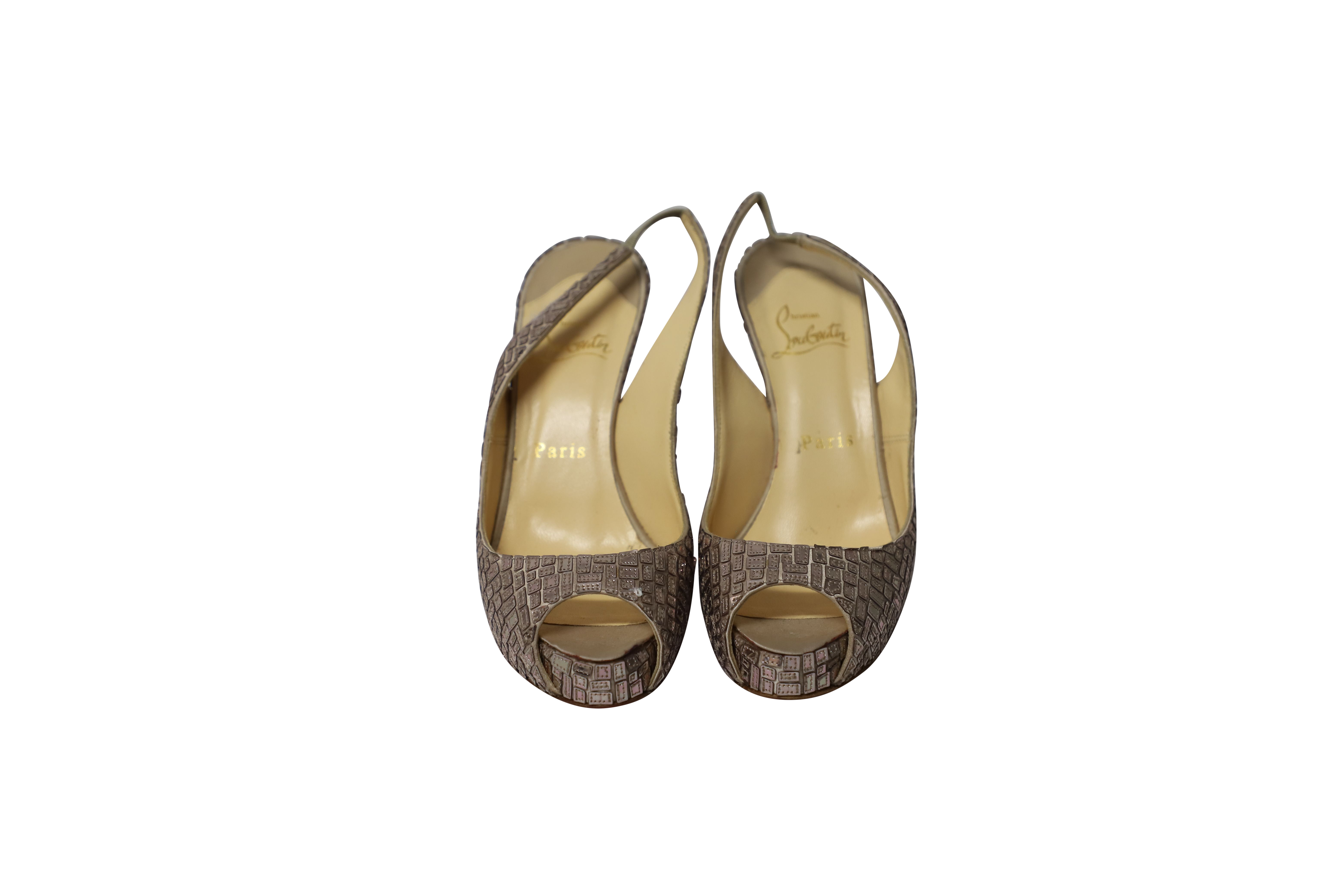 Christian Louboutin Prive Mosaique 120 Pumps i Silverakryl 2