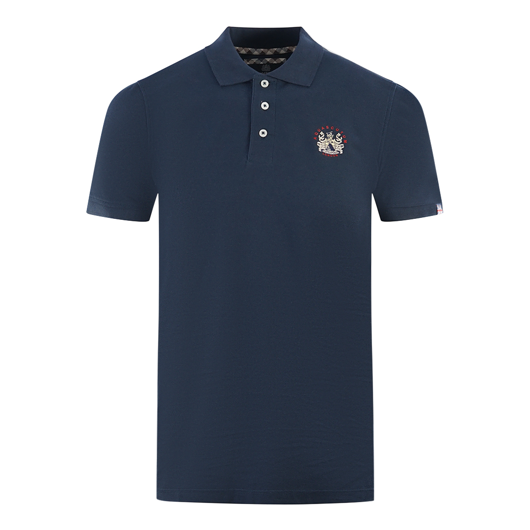 Thumbnail - Aquascutum London Crest Marineblaues Poloshirt