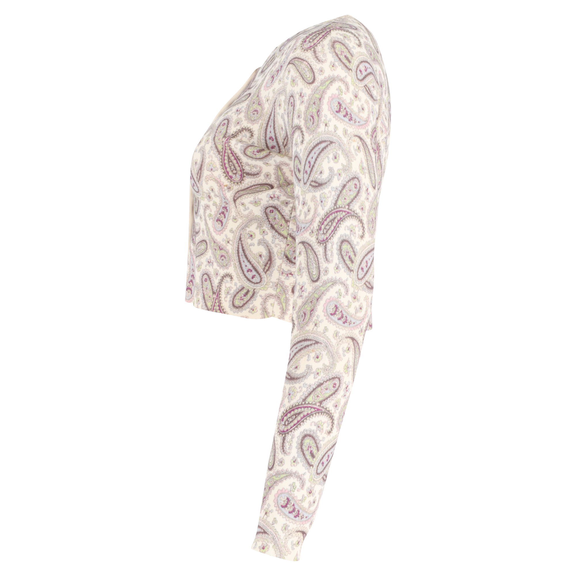 Etro Kort Paisley Kofta i Beige Ull 2