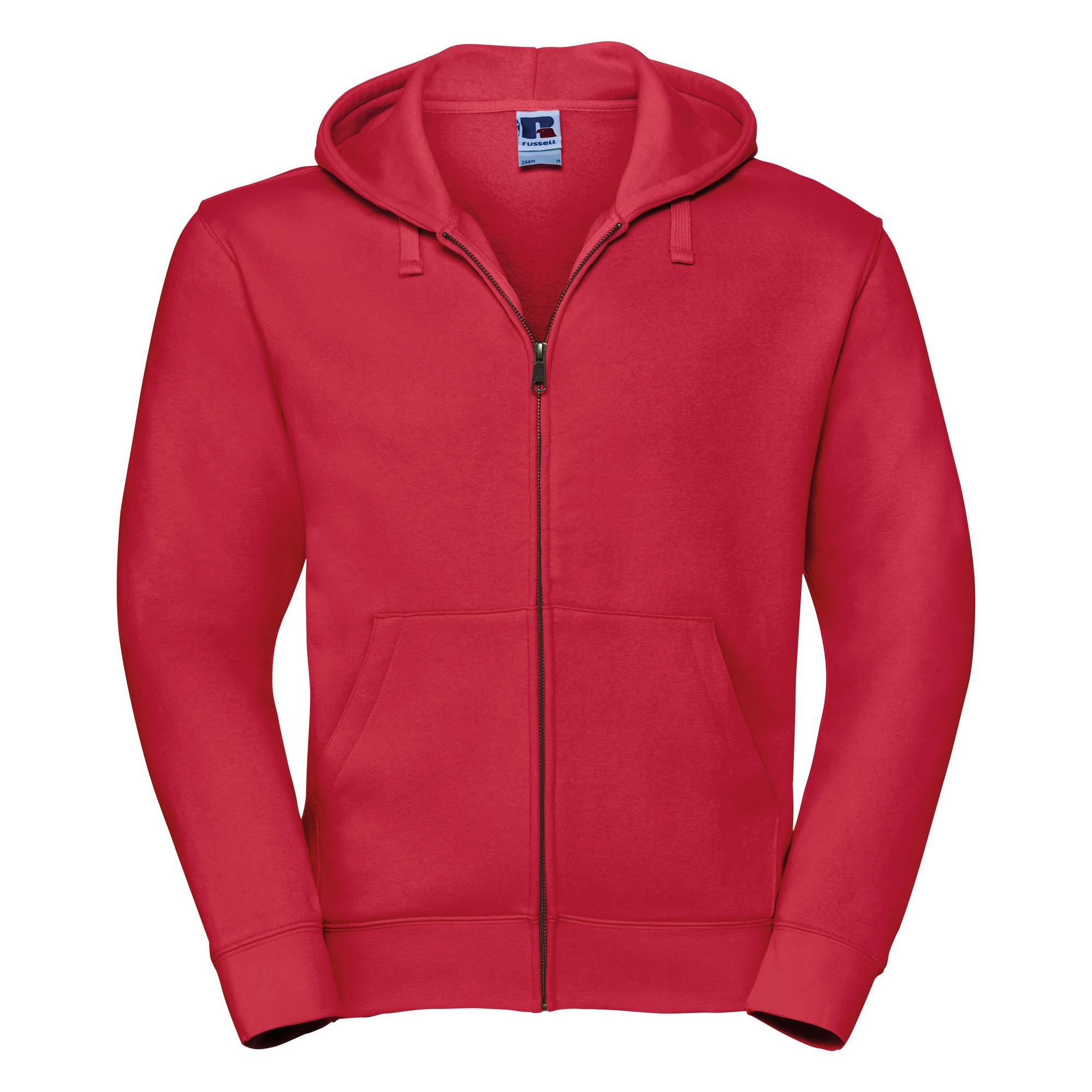 Russell Mens Authentic Full Zip Hooded Sweatshirt / Hoodie med hel dragkedja (Klassiskt röd)