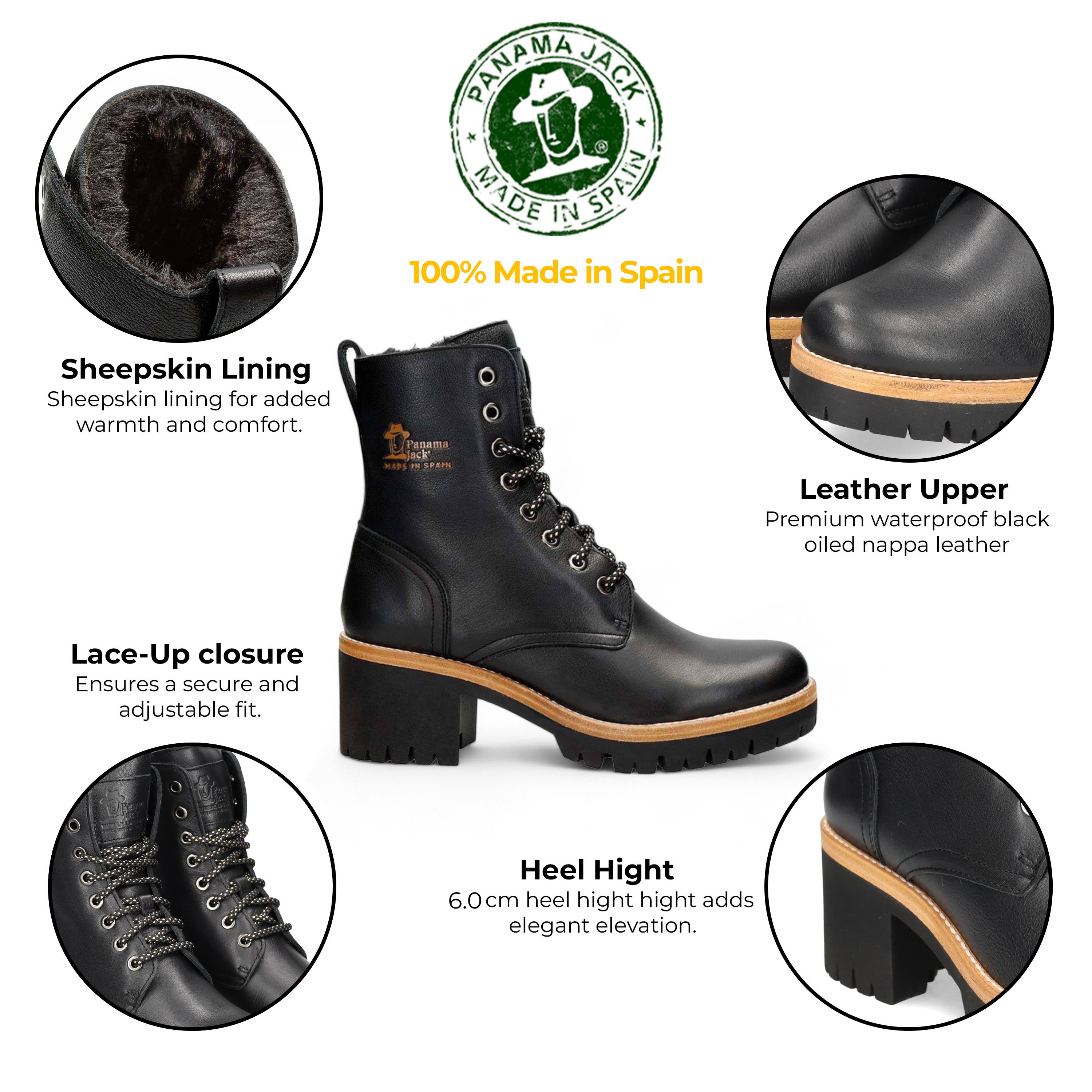 PANAMA JACK Women's Black Leather Padma B11 Ankle Boots ankelboots – bild 2