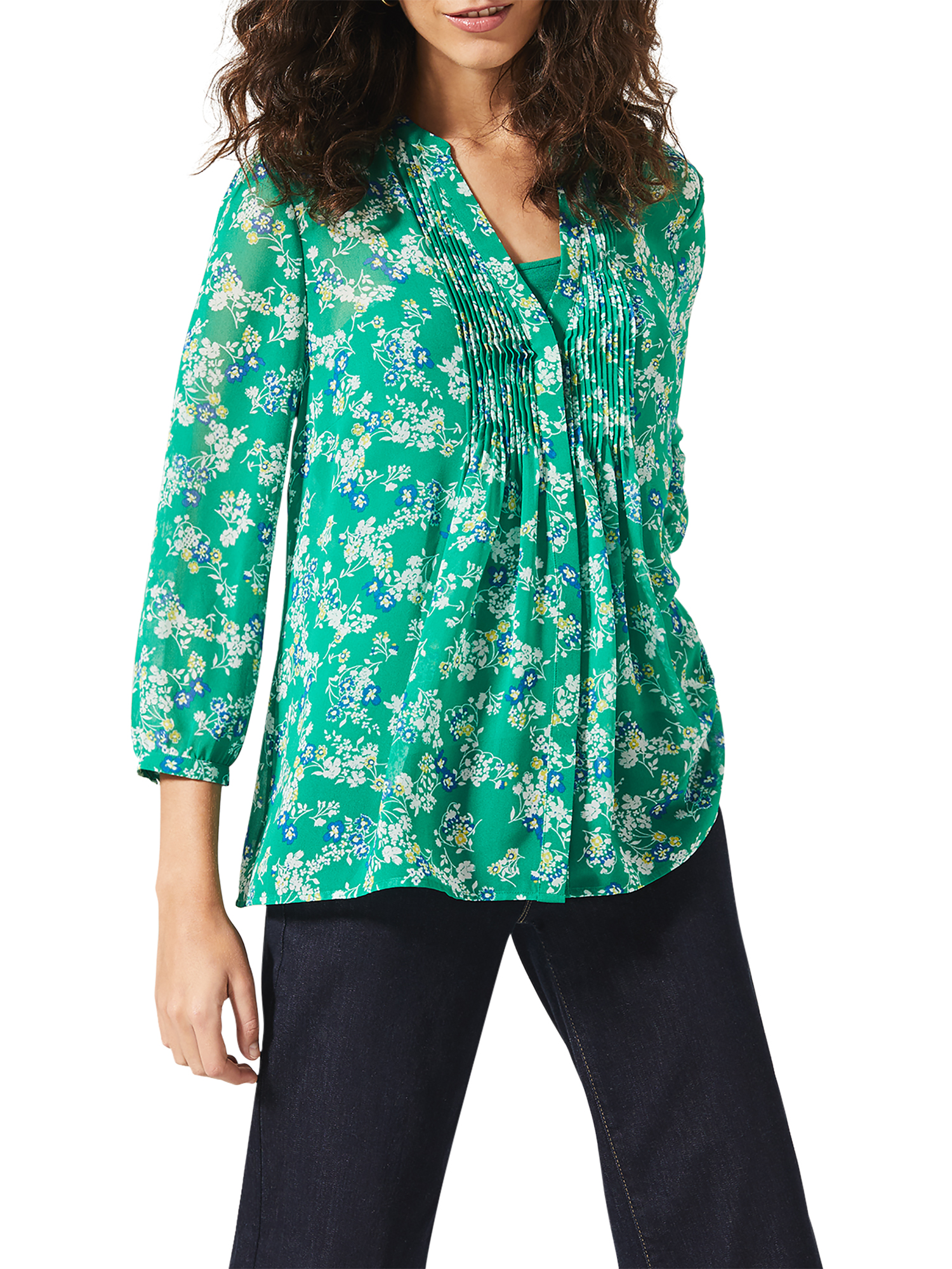 Phase Eight Womens Ida Print Blouse - Green - Size 8 UK