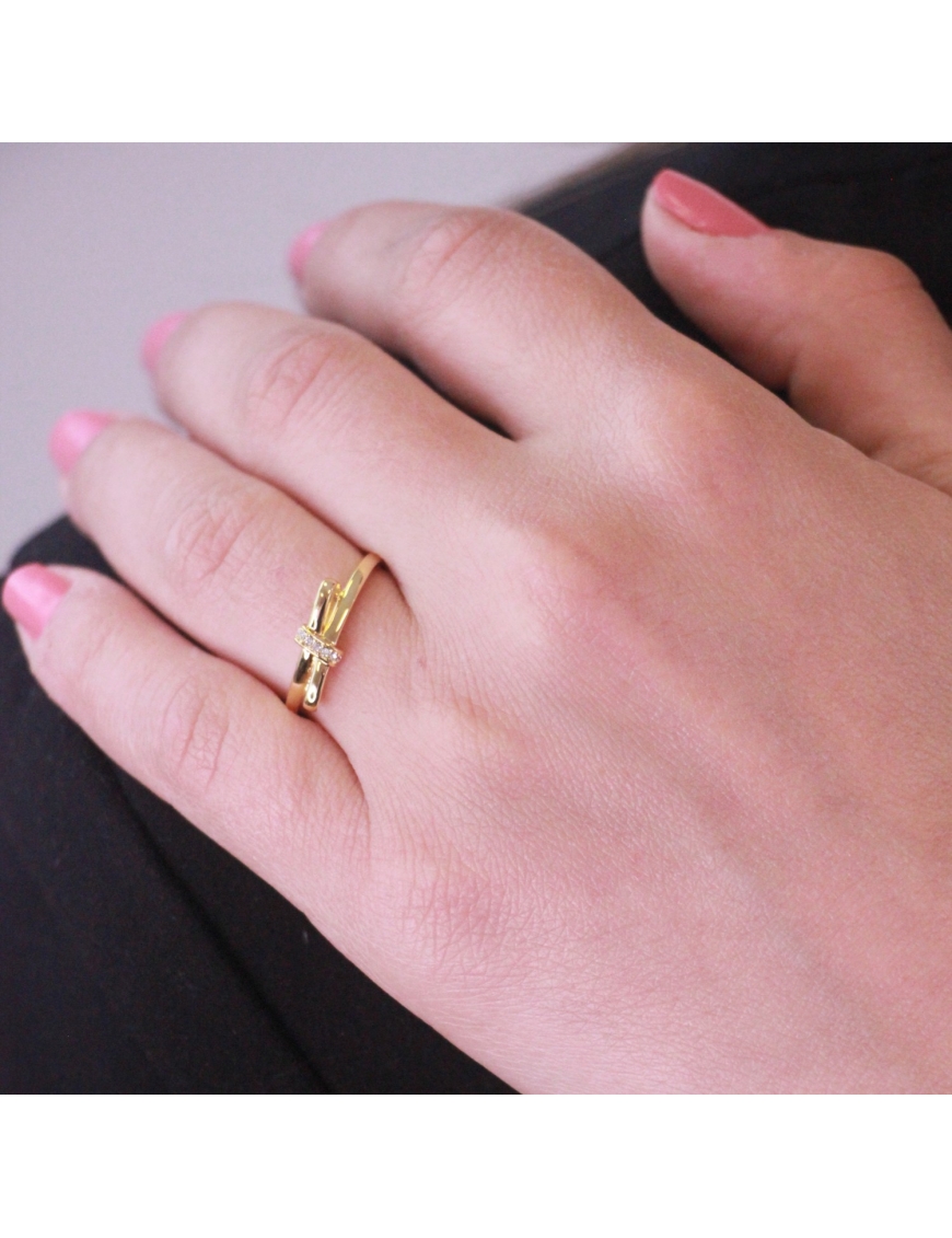 MYC Paris Luminous Bow Ring guld och kristall dam – bild 2