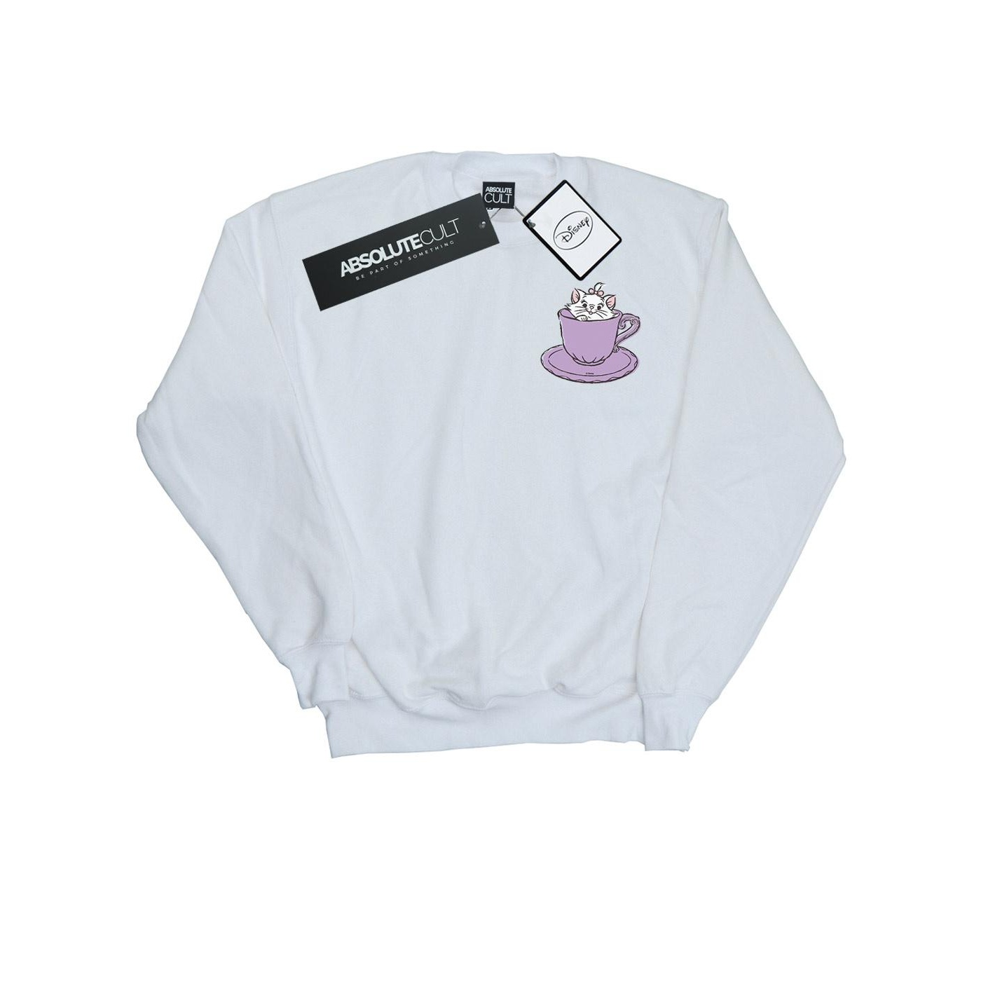 Thumbnail - Disney - "Aristocats Marie In Cup Breast Print" Sweatshirt für Damen (Weiß)