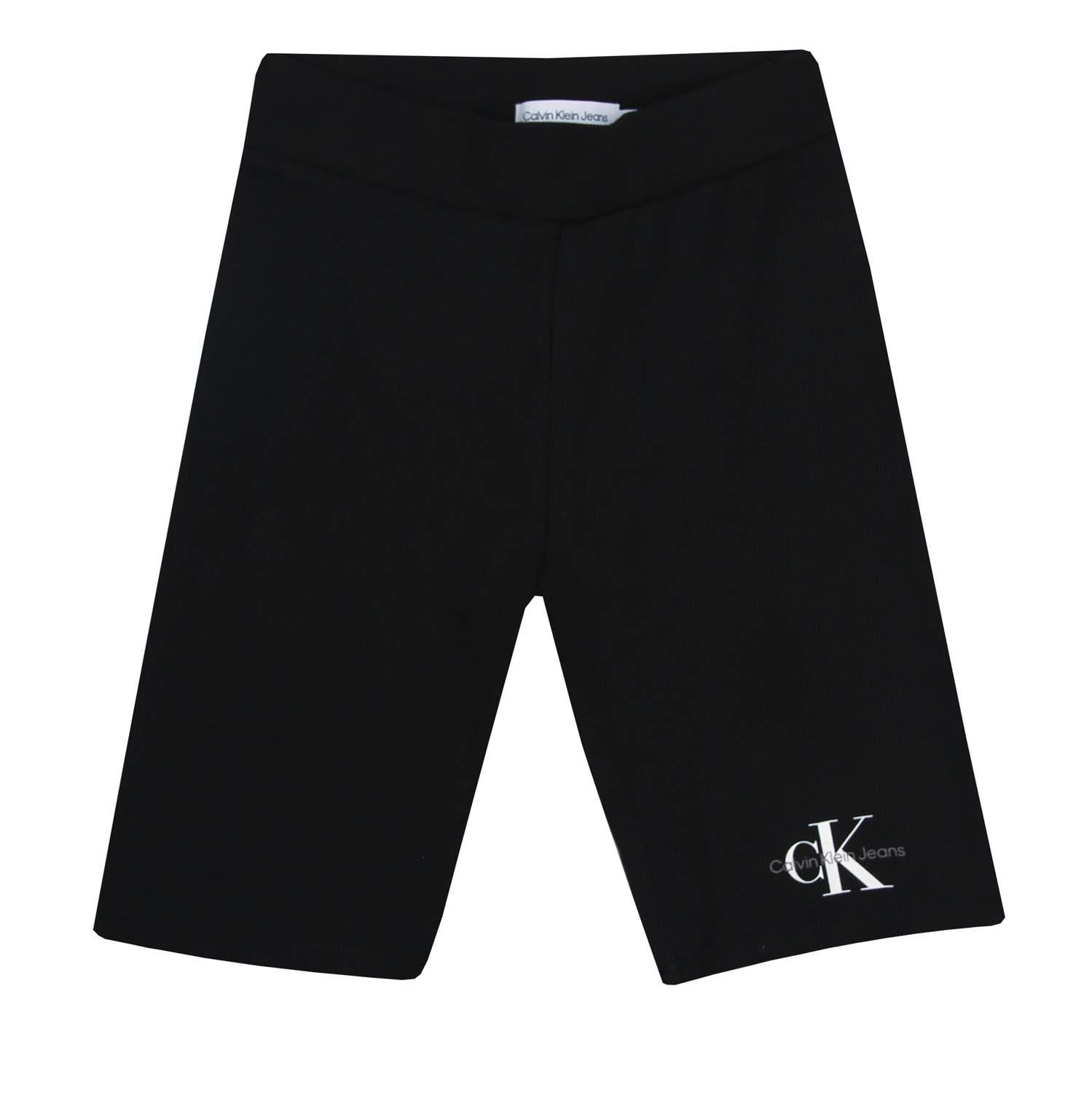 Girl's Calvin Klein Junior Monogram Cycling Shorts in Black