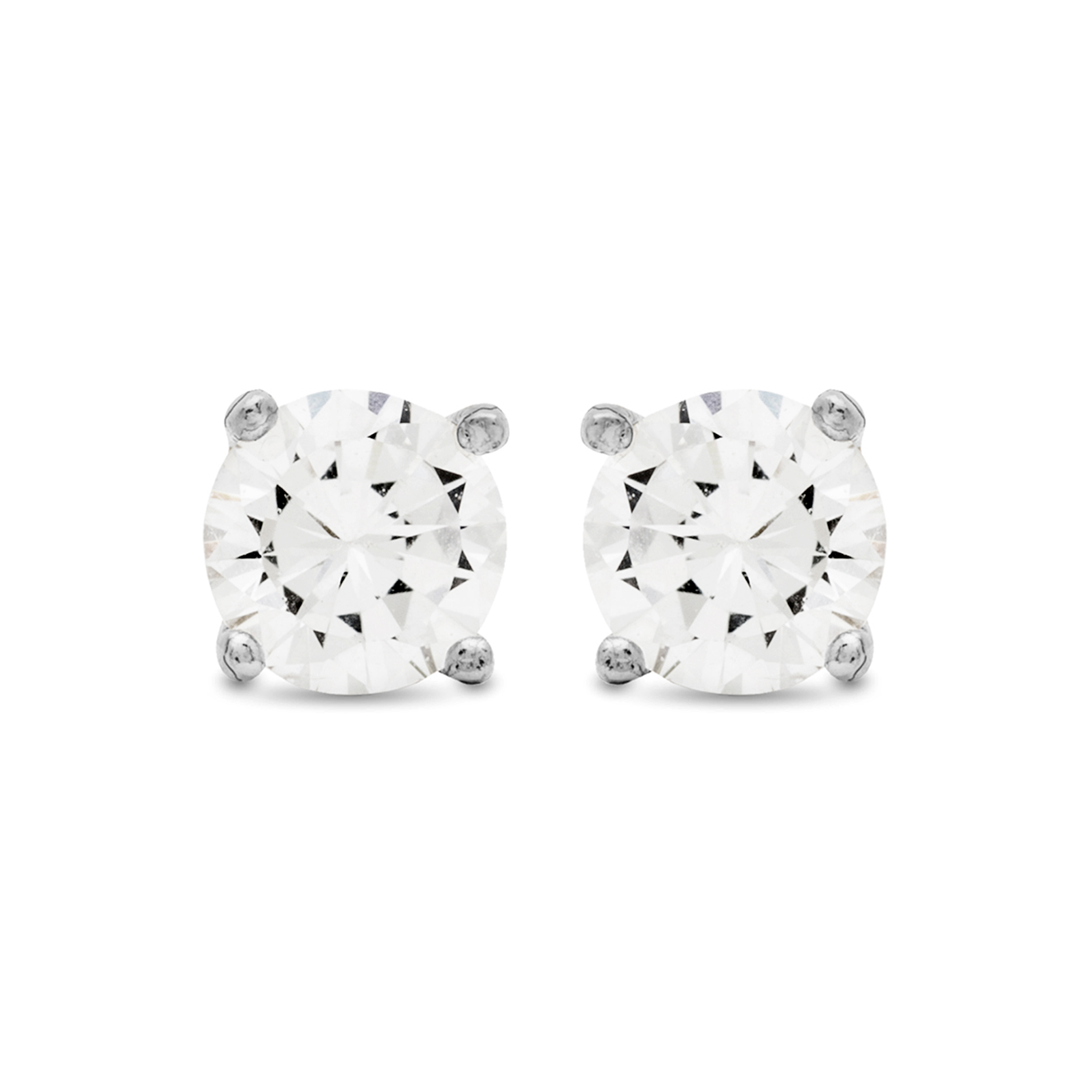 basic-örhängen i 925 sterlingsilver och glänsande rodiumpläterad zirkonia