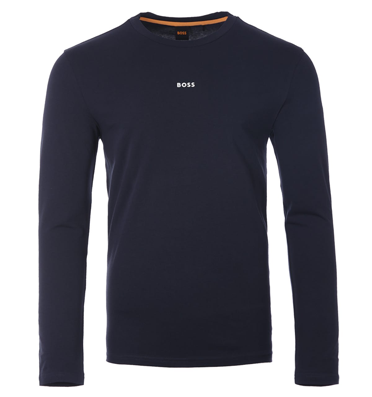 Thumbnail - BOSS Kontrast-Logo Nachhaltiges Langarm-T-Shirt - Dunkelblau