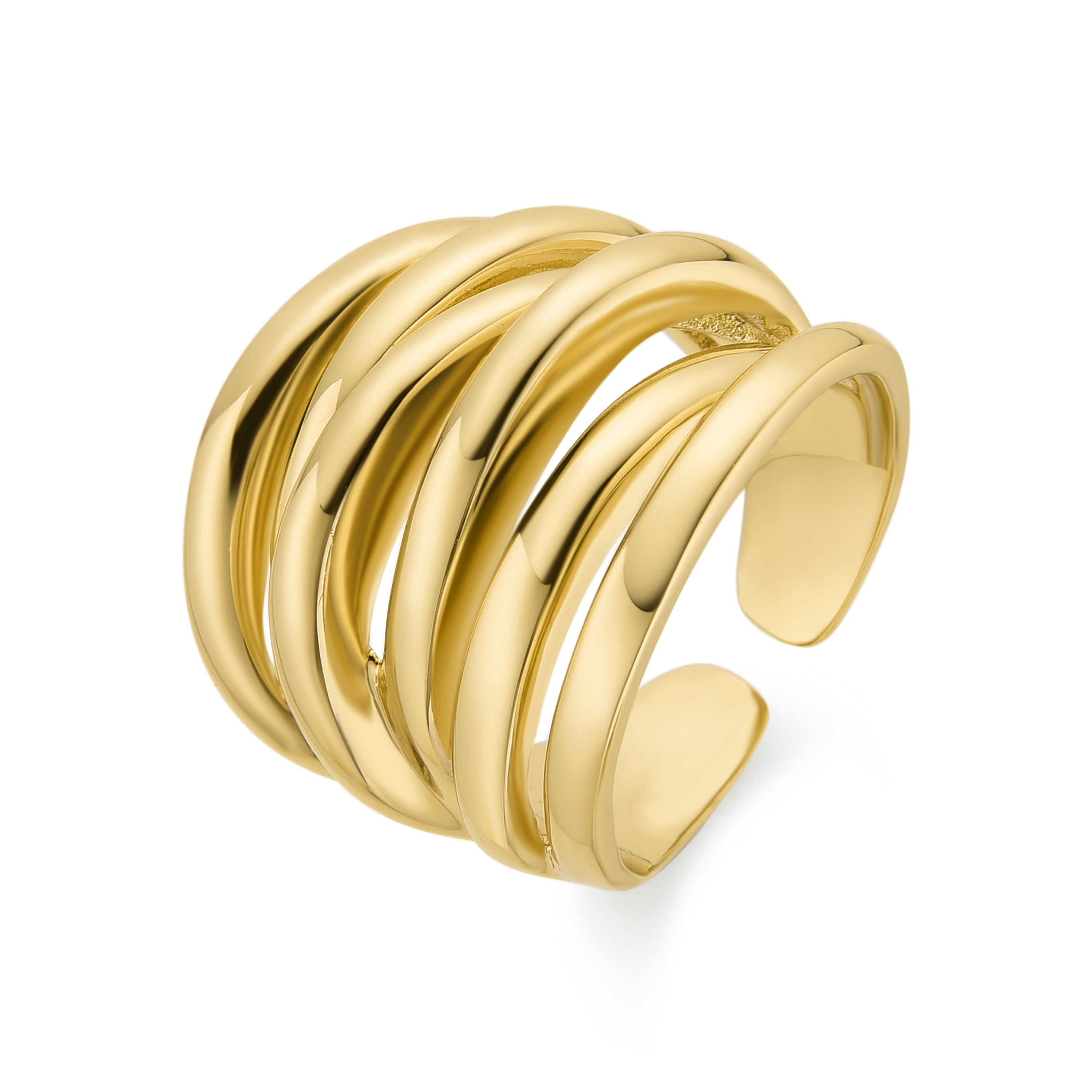 Thumbnail - Luxenter Ring, veredelt mit 18 Karat Gelbgold - Vermixi